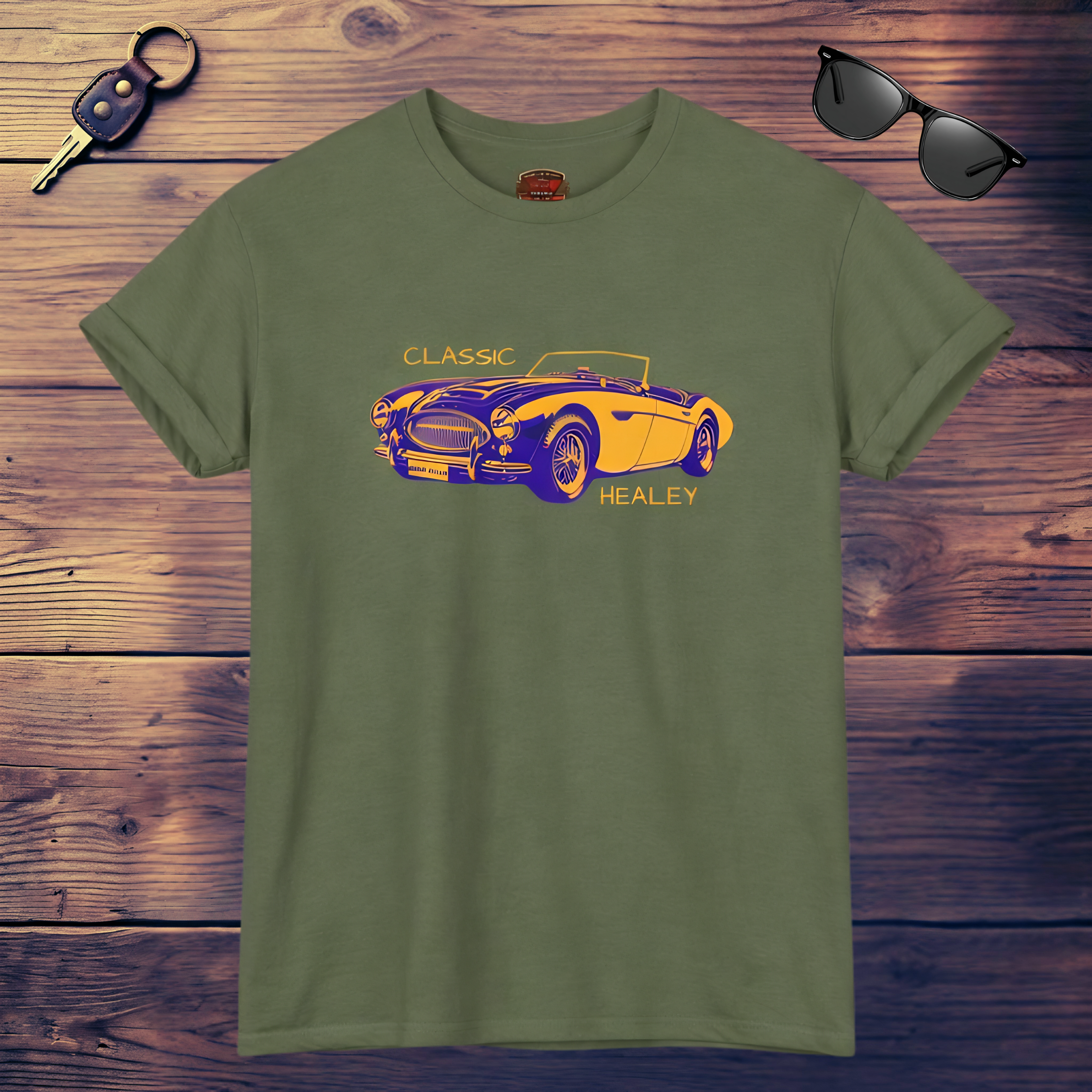 Classic Healey T-Shirt - Vintage British Roadster Style Tee