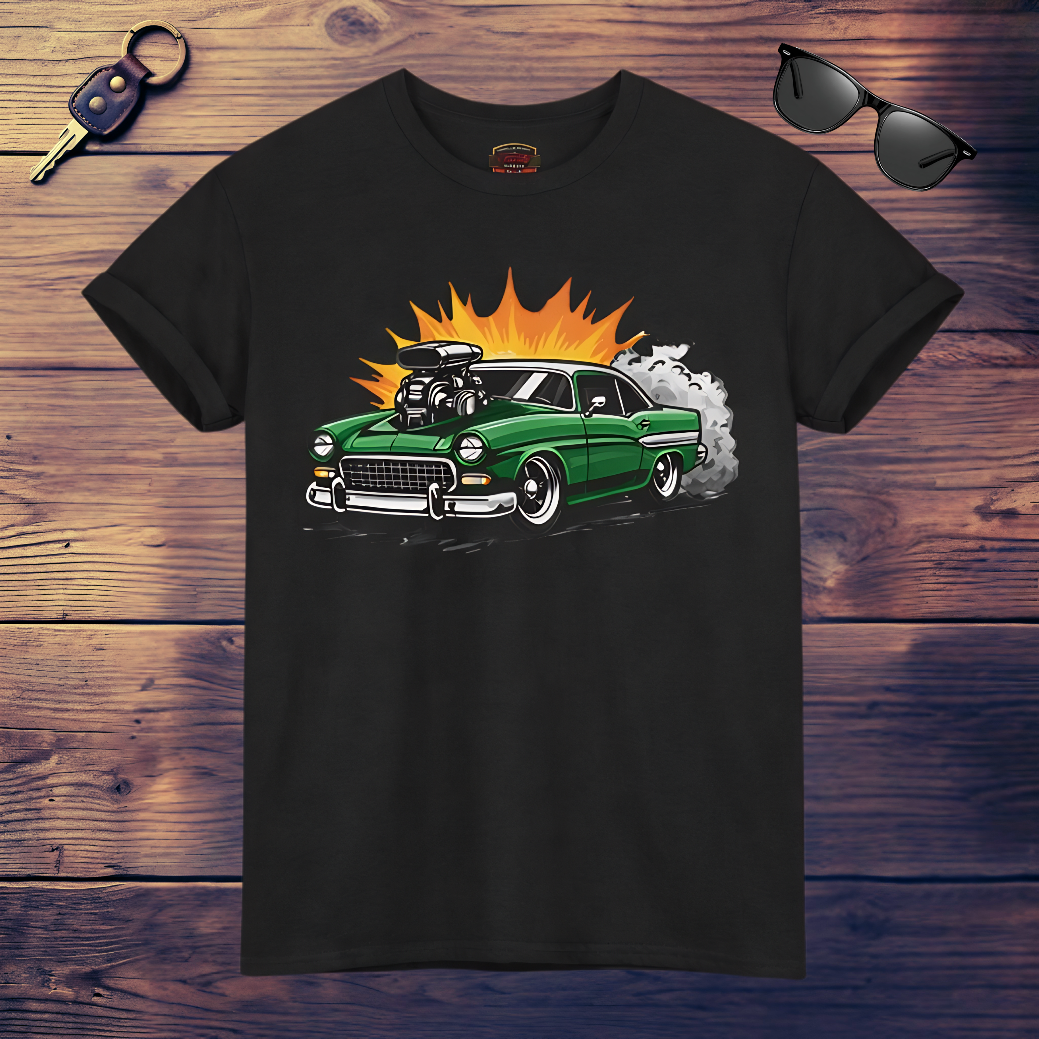 Green Chevy Hot Rod Shirt – Vintage Blown Classic Tee