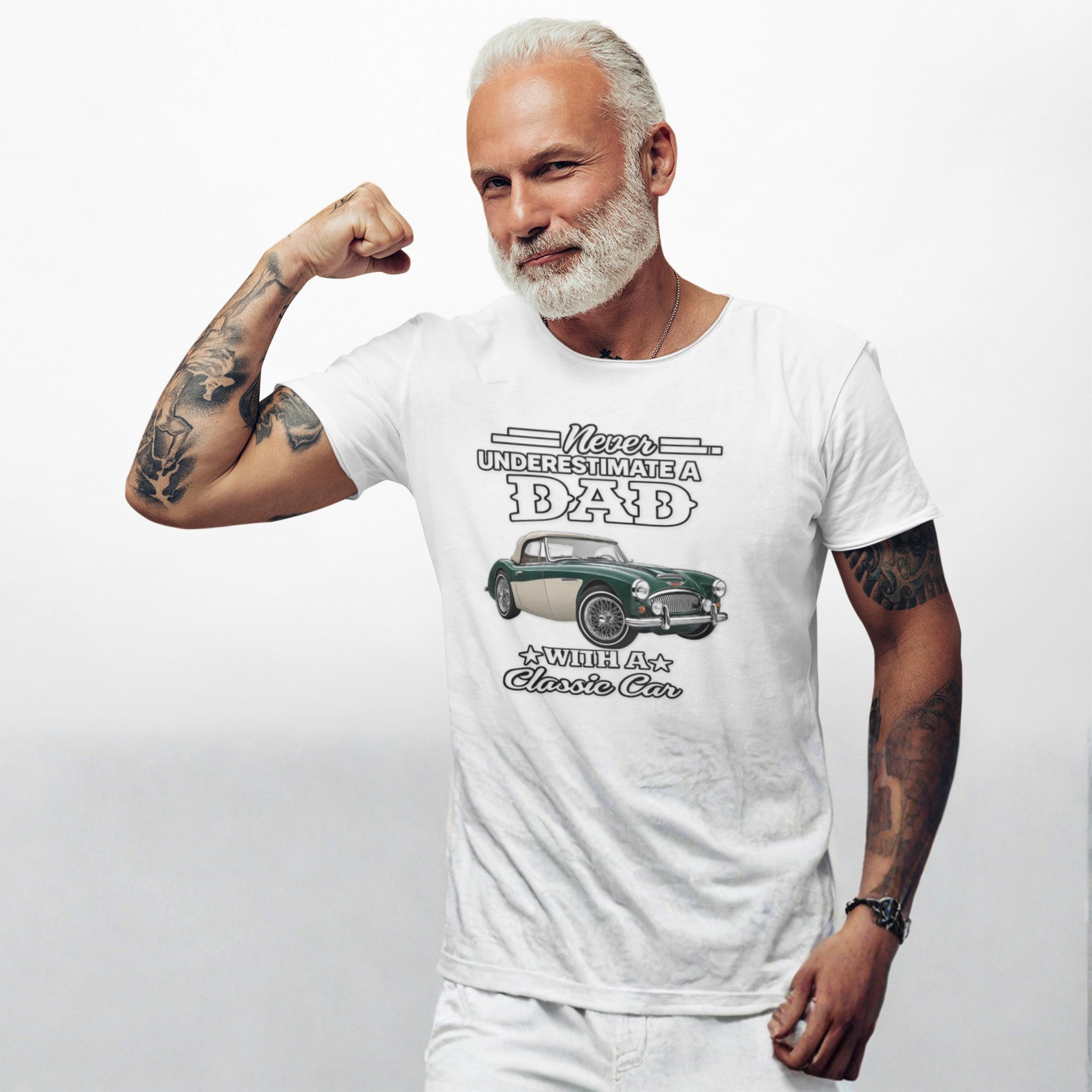 Never Underestimate a Dad With a Classic Car Tee