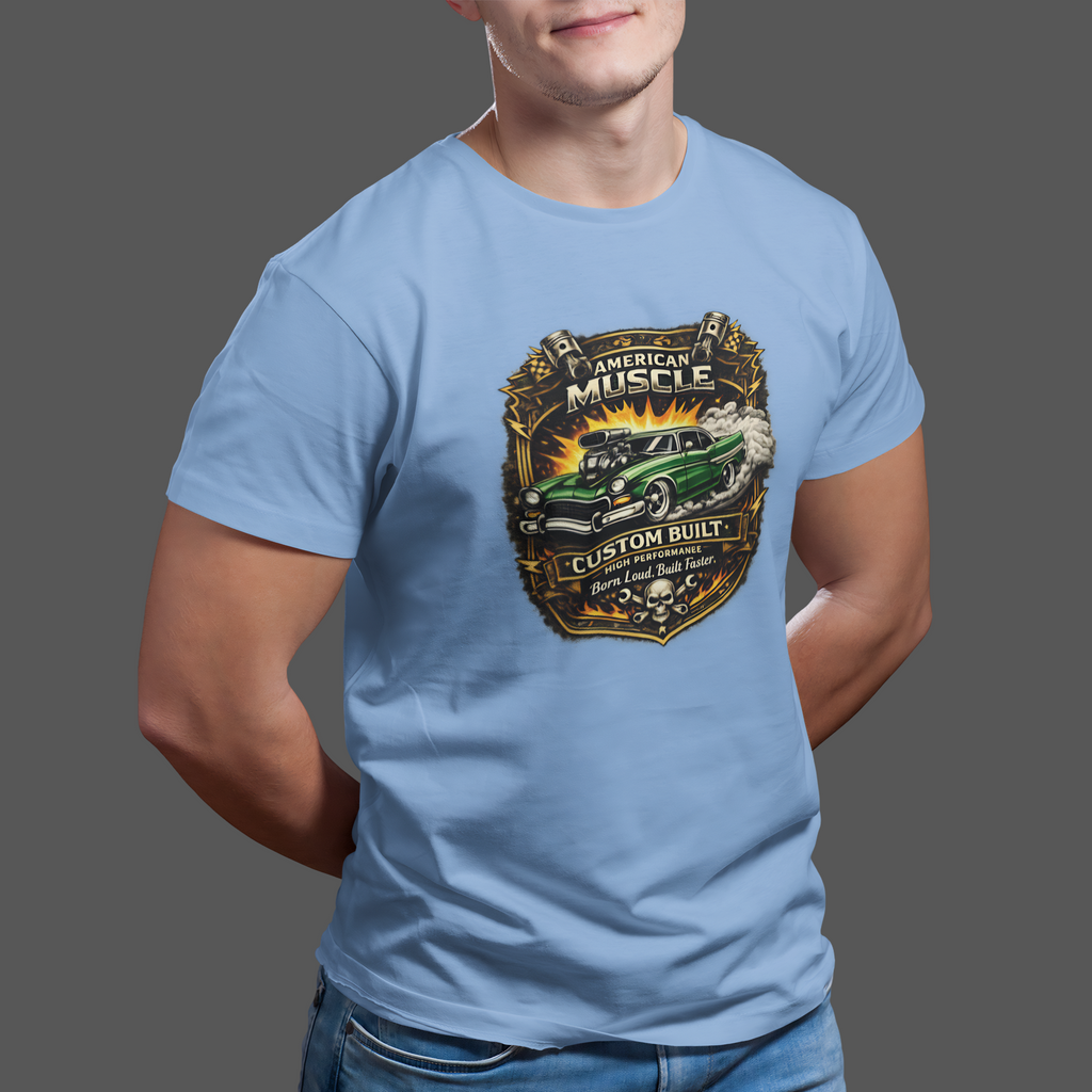 American Muscle Custom Built Tee | Retro Hot Rod Shirt