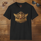 Crowned Lion Crest Tee | Vintage Roadster Gift Shirt