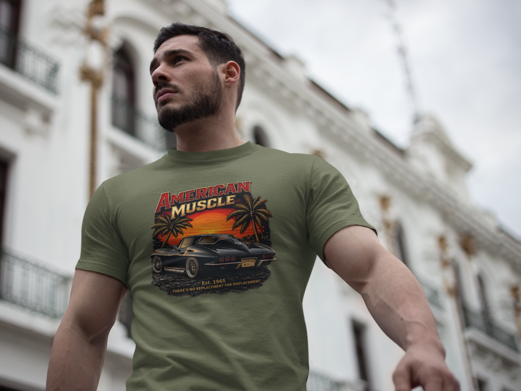 American Muscle T‑Shirt | Vintage Sunset Classic Car Tee