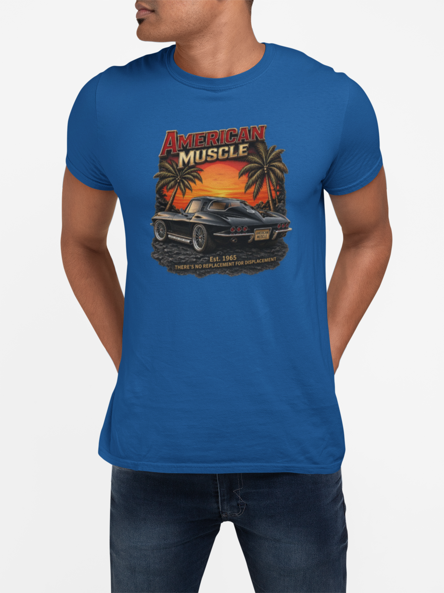 American Muscle T‑Shirt | Vintage Sunset Classic Car Tee