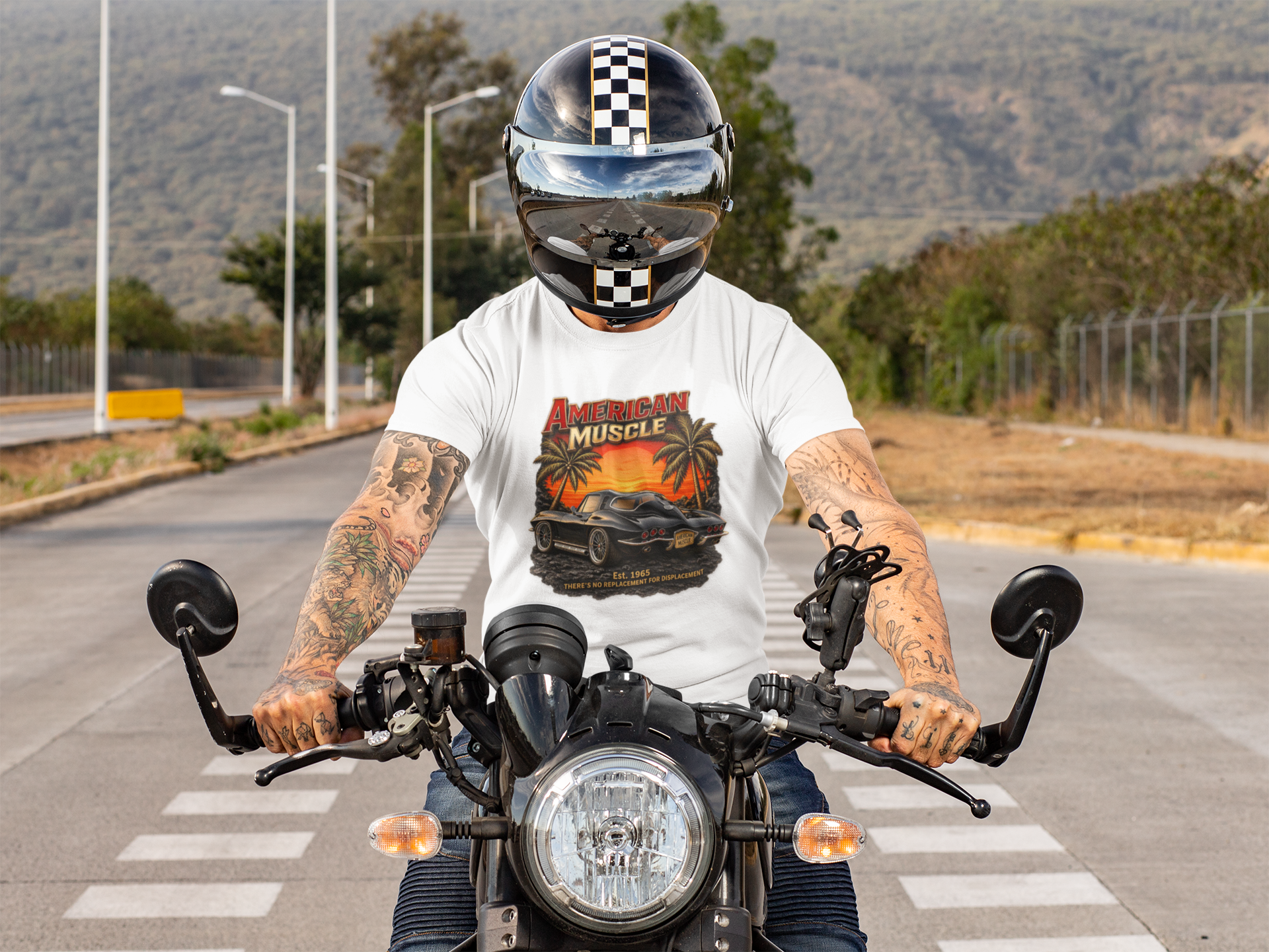American Muscle T‑Shirt | Vintage Sunset Classic Car Tee