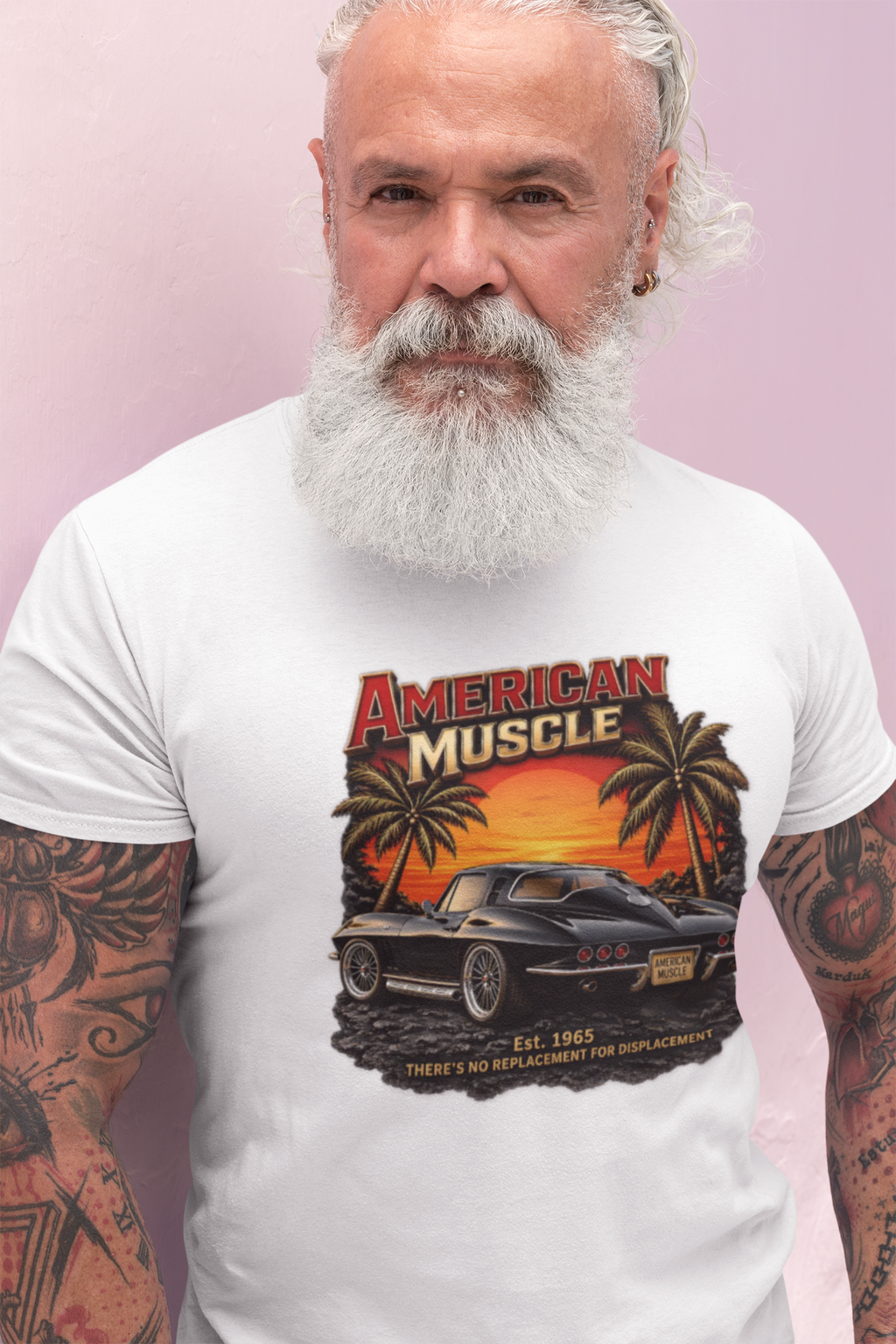 American Muscle T‑Shirt | Vintage Sunset Classic Car Tee