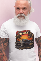 American Muscle T‑Shirt | Vintage Sunset Classic Car Tee