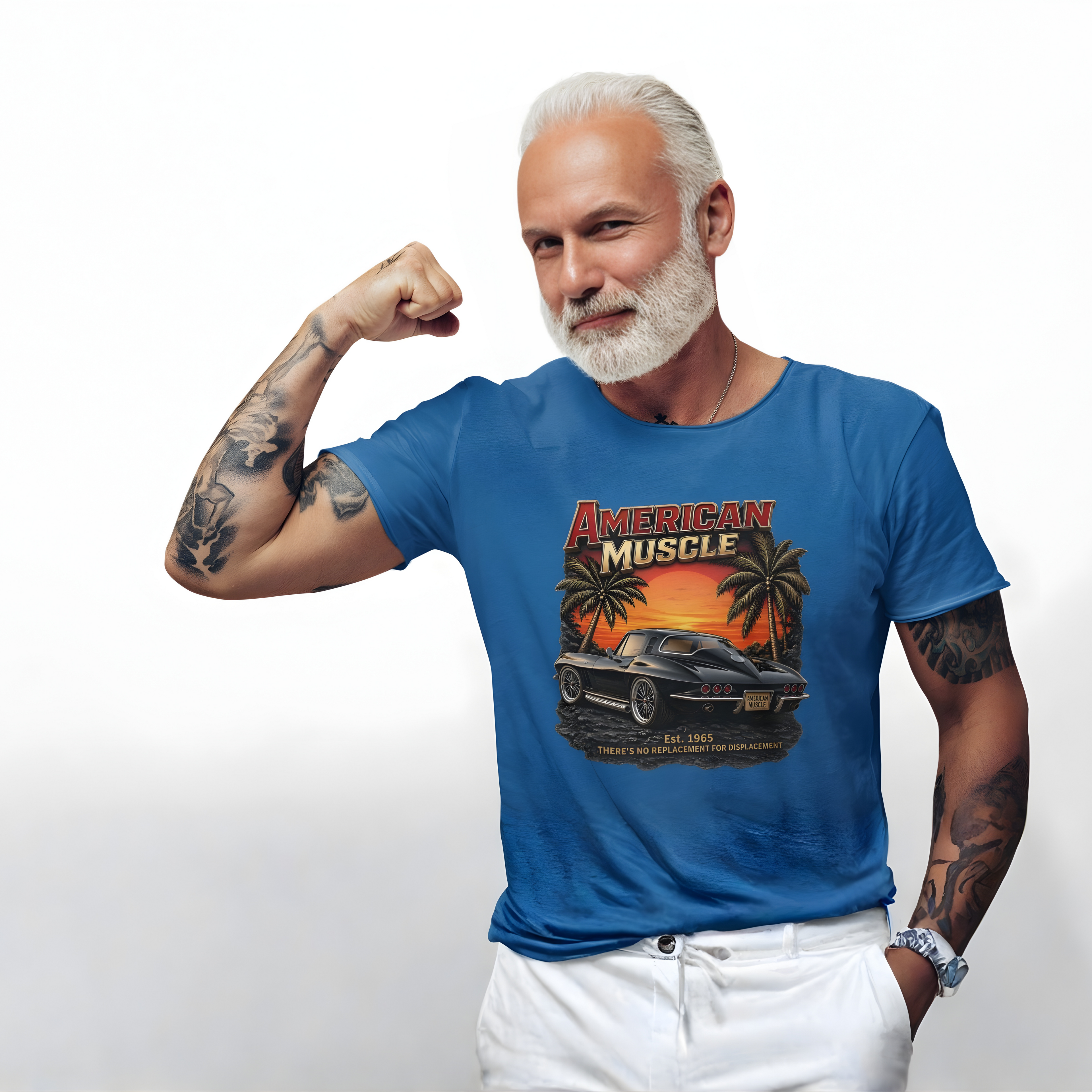 American Muscle T‑Shirt | Vintage Sunset Classic Car Tee