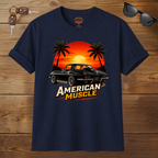 American Muscle Car Sunset Tee | Classic 1960s Retro Car