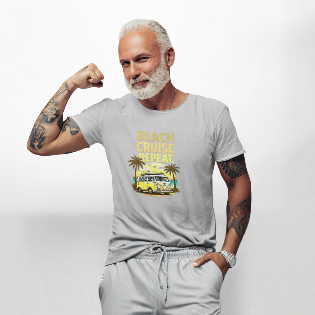 Beach Cruise Repeat T-Shirt - Retro Van Graphic Tee