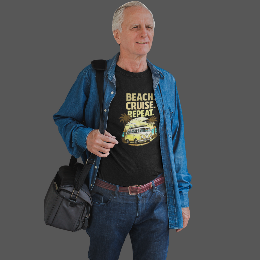Beach Cruise Repeat T-Shirt - Retro Van Graphic Tee