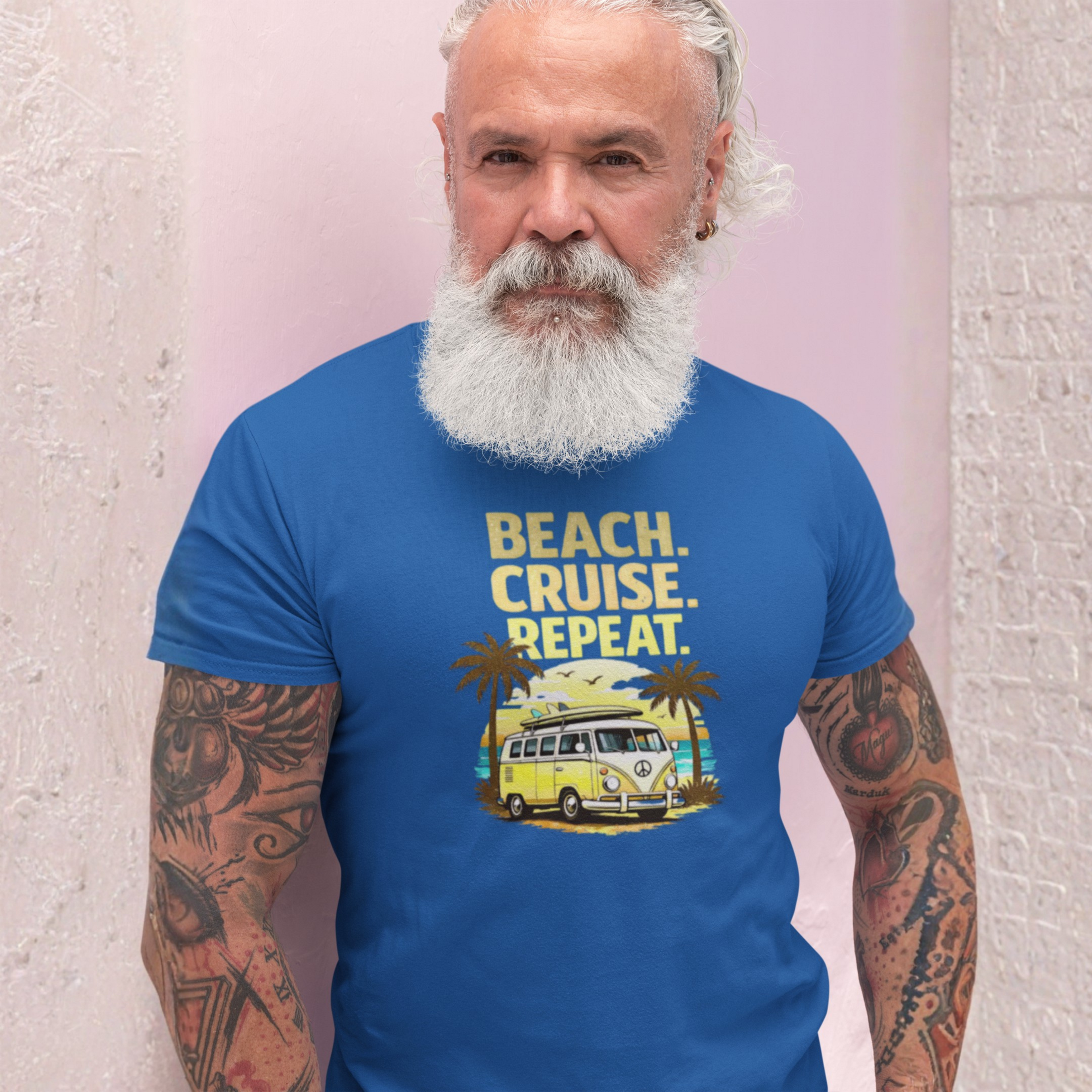 Beach Cruise Repeat T-Shirt - Retro Van Graphic Tee