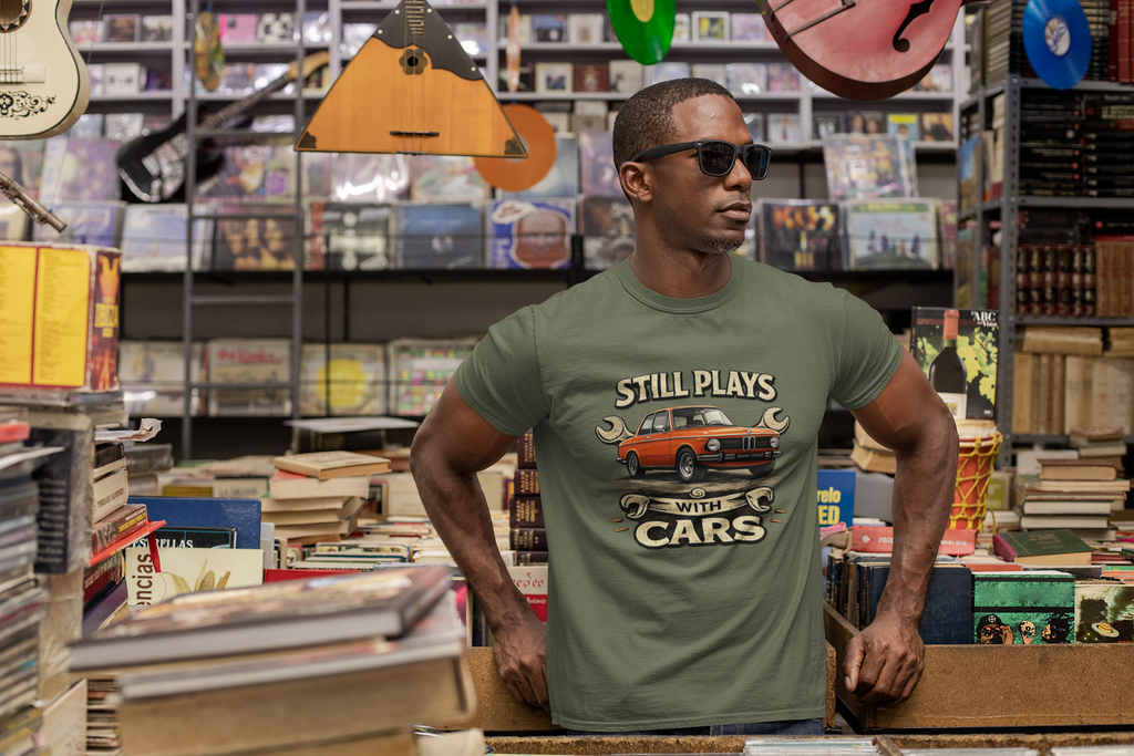 Still Plays With Cars T-Shirt — Classic BMW Graphic Tee