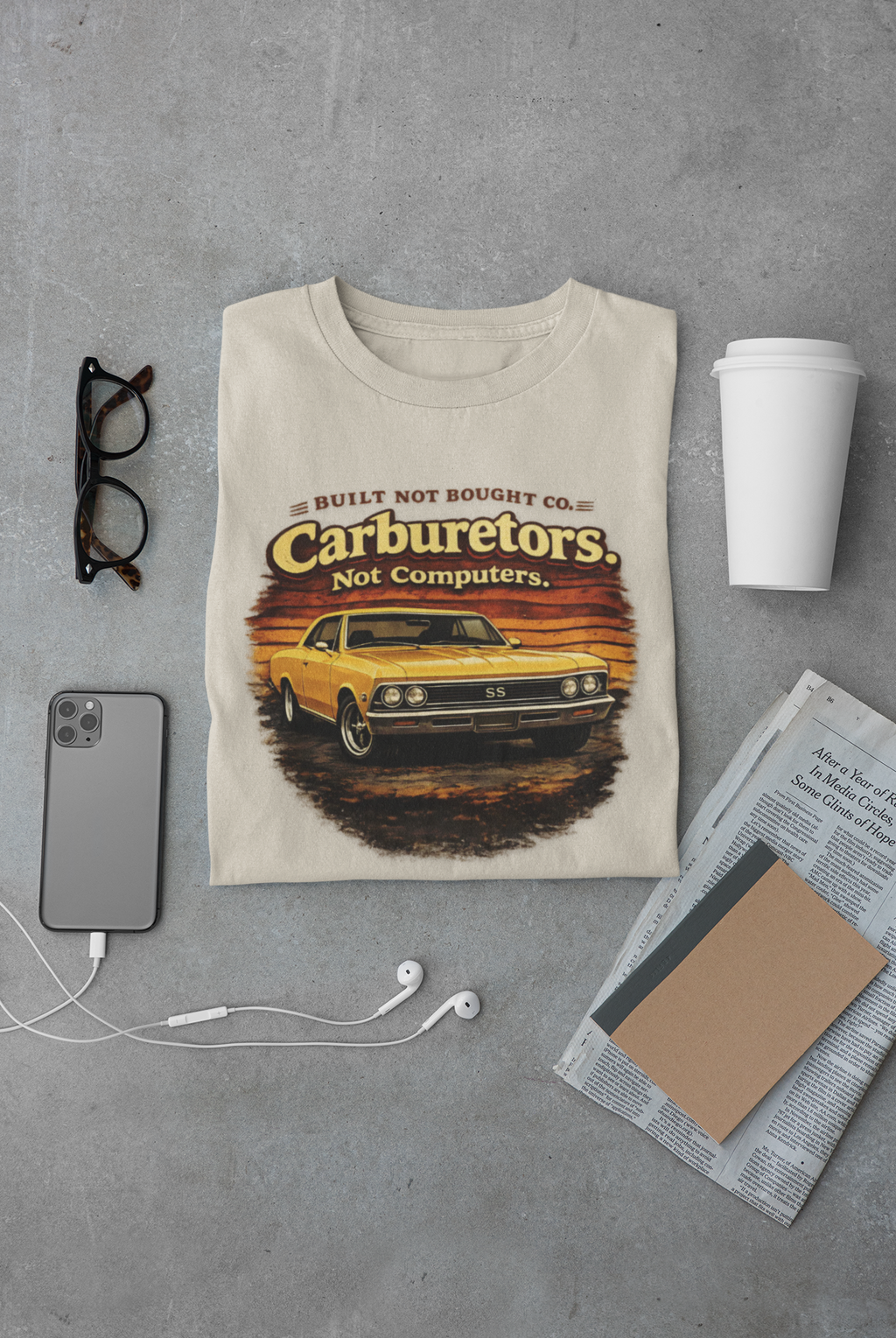 Carburetors Not Computers T-Shirt - Vintage Muscle Car Tee