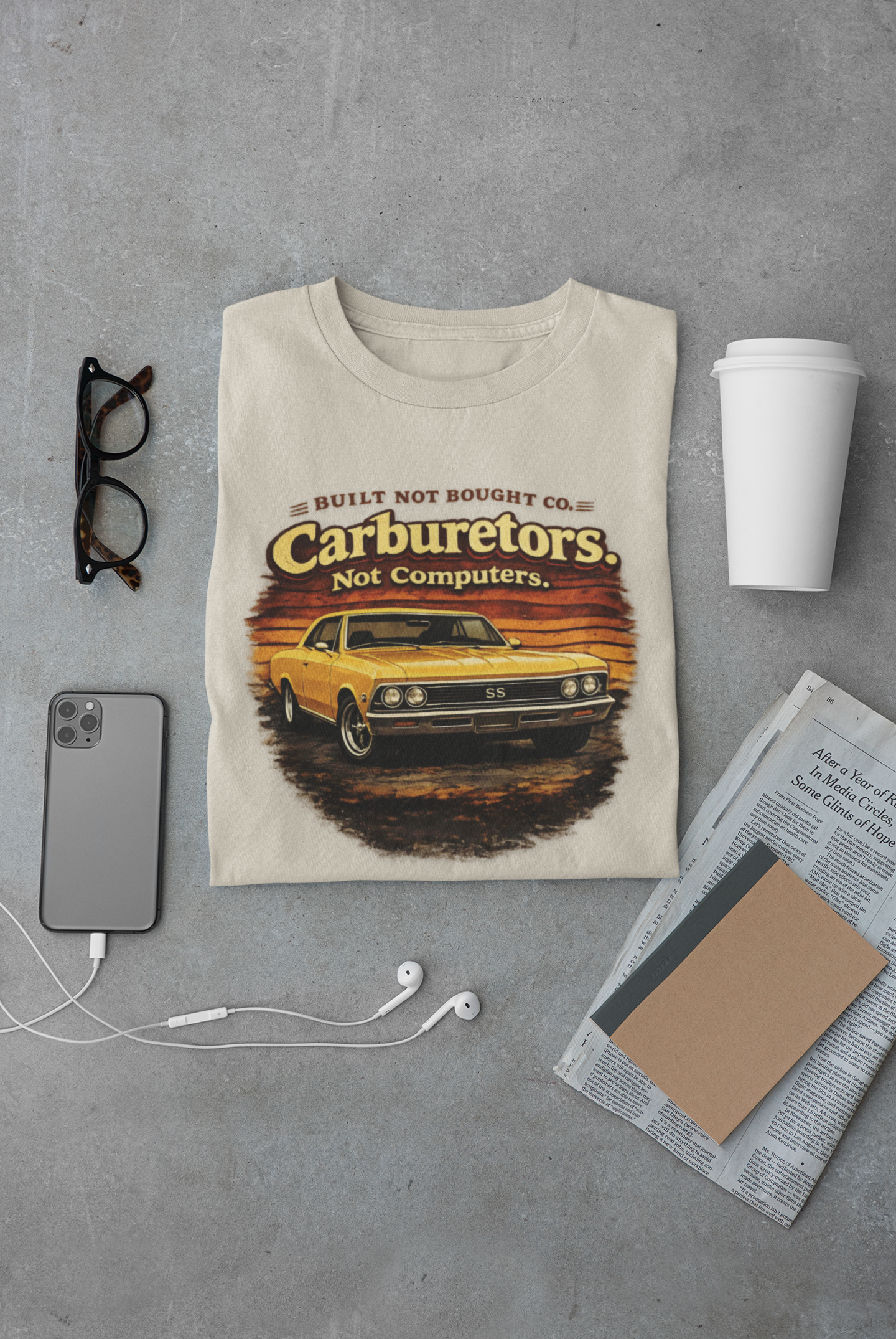 Carburetors Not Computers T-Shirt - Vintage Muscle Car Tee