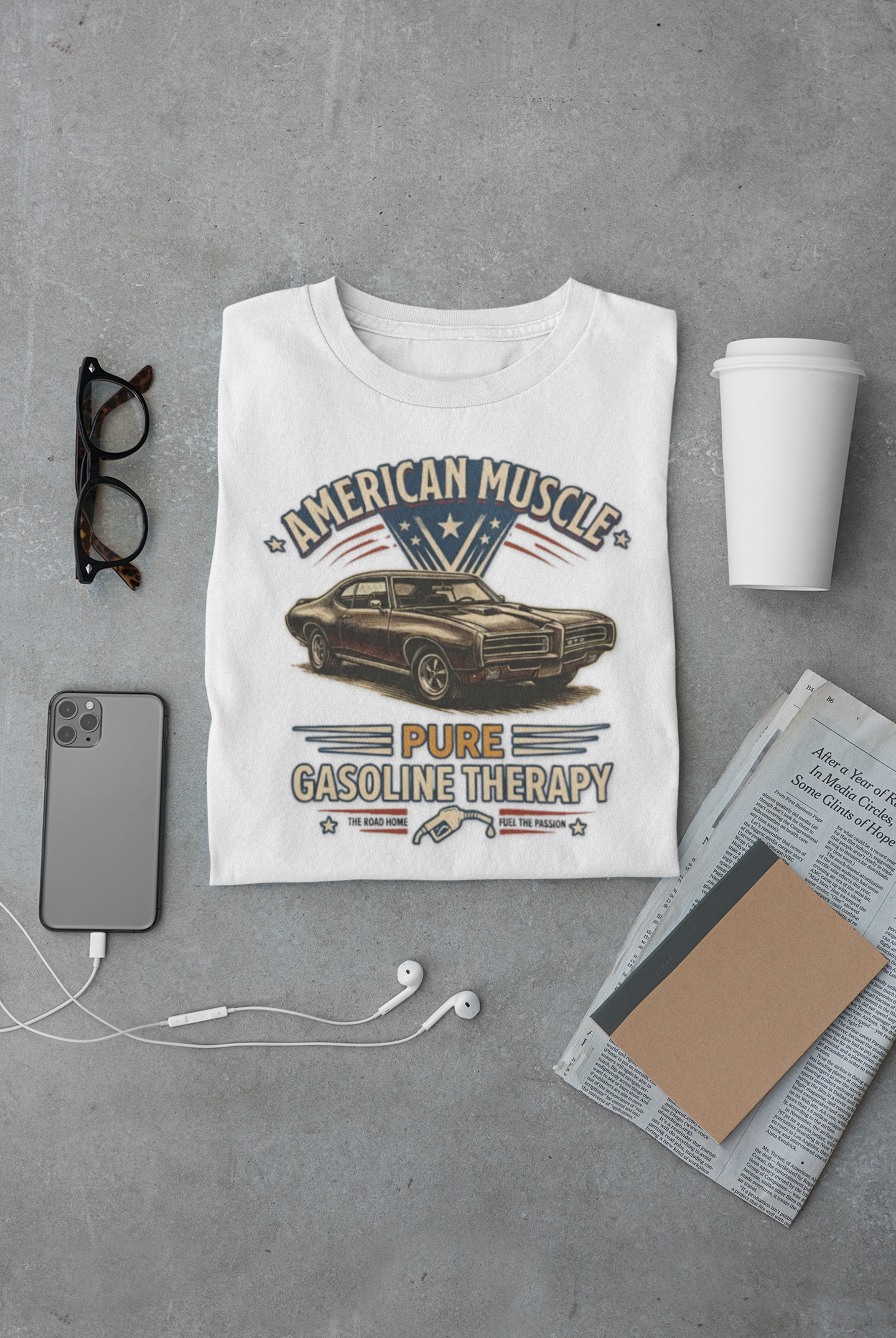 American Muscle Car T-Shirt - Pure Gasoline Therapy Tee