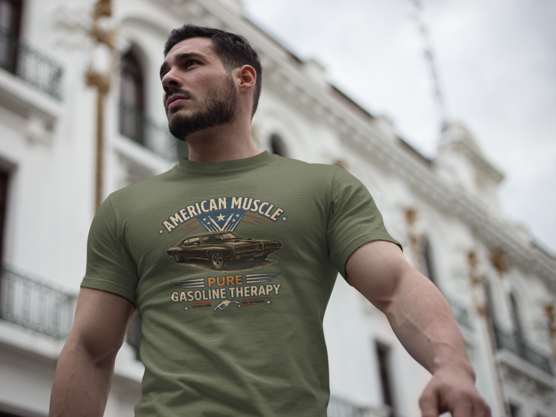 American Muscle Car T-Shirt - Pure Gasoline Therapy Tee