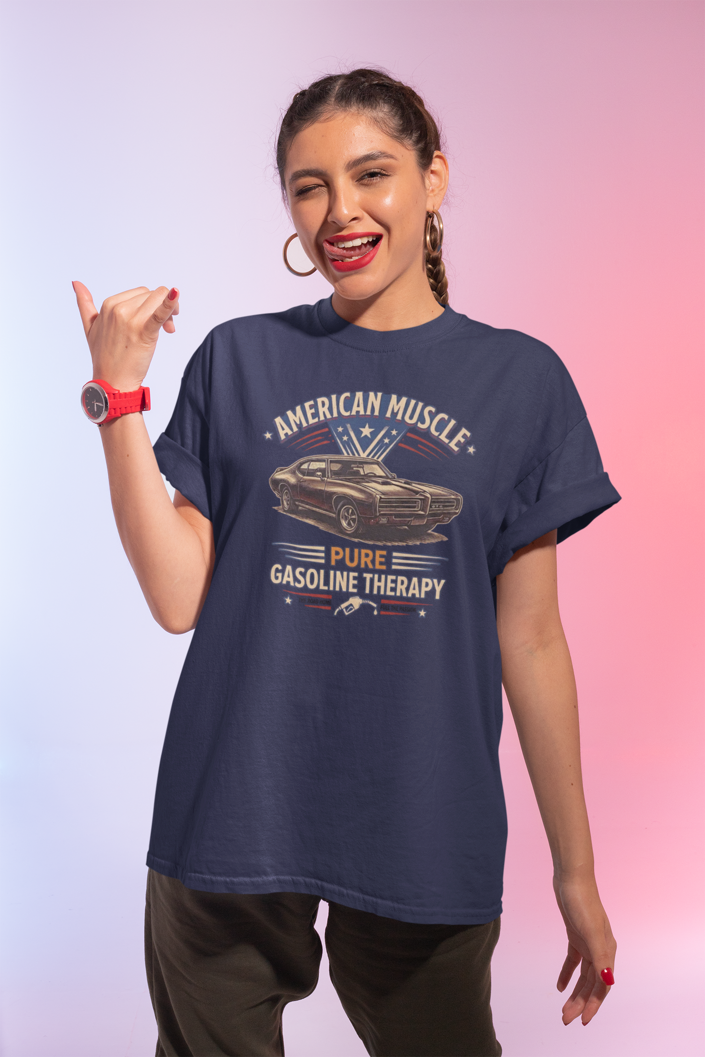 American Muscle Car T-Shirt - Pure Gasoline Therapy Tee