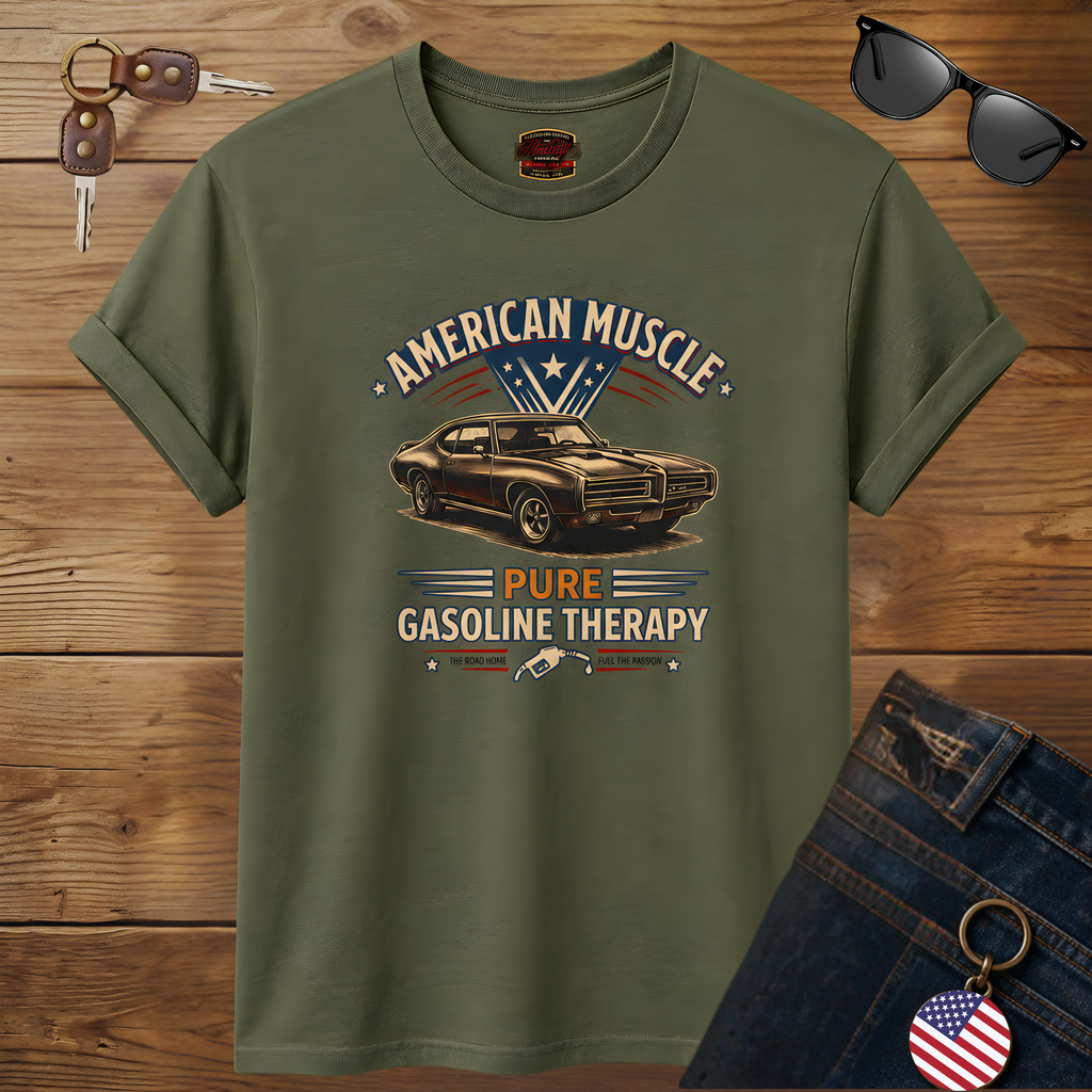 American Muscle Car T-Shirt - Pure Gasoline Therapy Tee