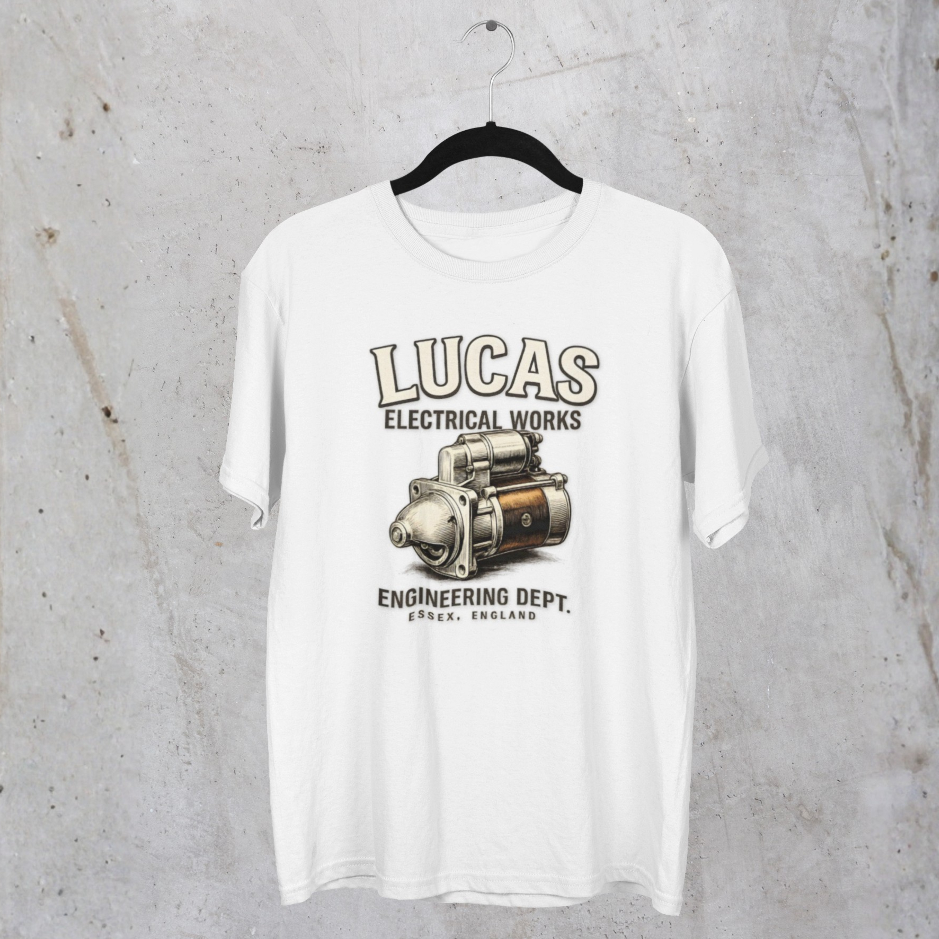 Vintage Lucas Electrical Works T-Shirt — Retro Engineering Dept Tee