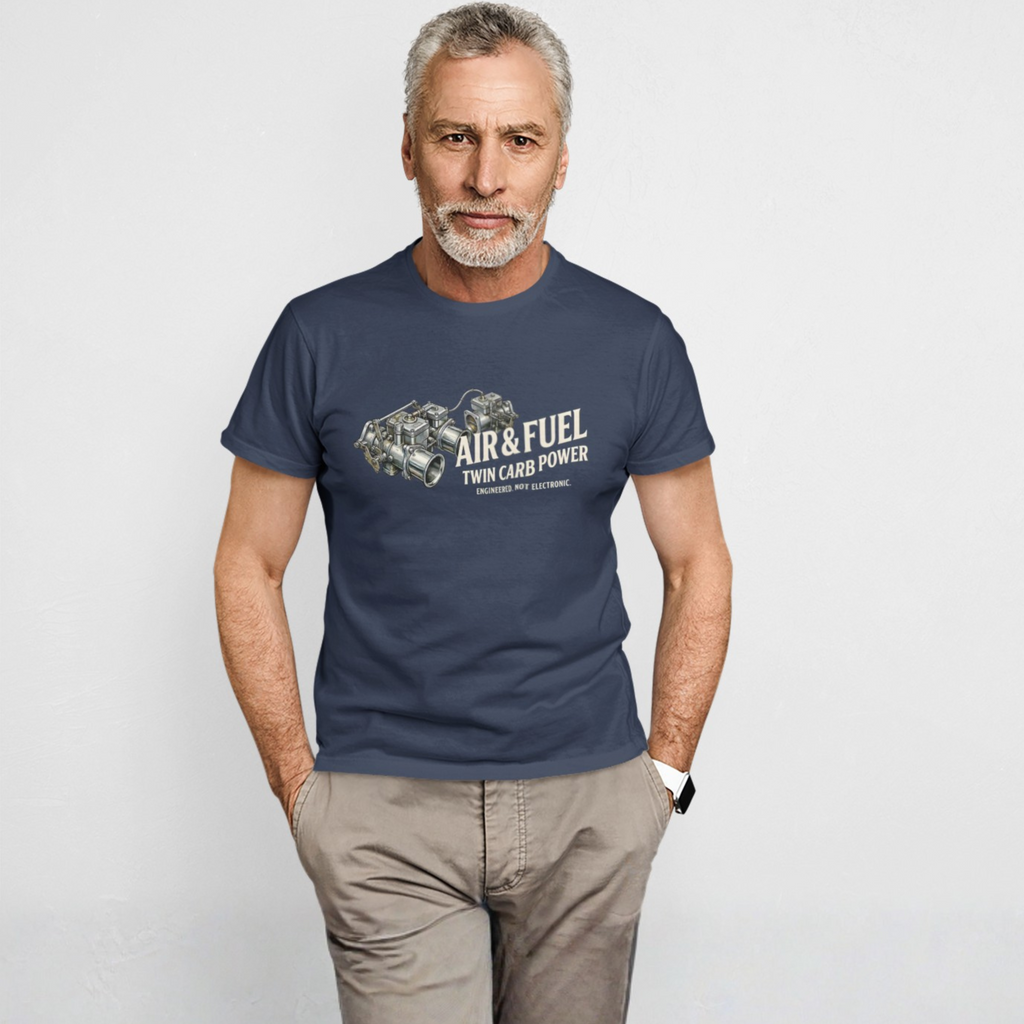 Air & Fuel Twin Carb Power T-Shirt - Engine Illustration Tee