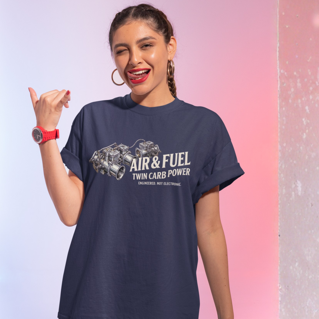 Air & Fuel Twin Carb Power T-Shirt - Engine Illustration Tee