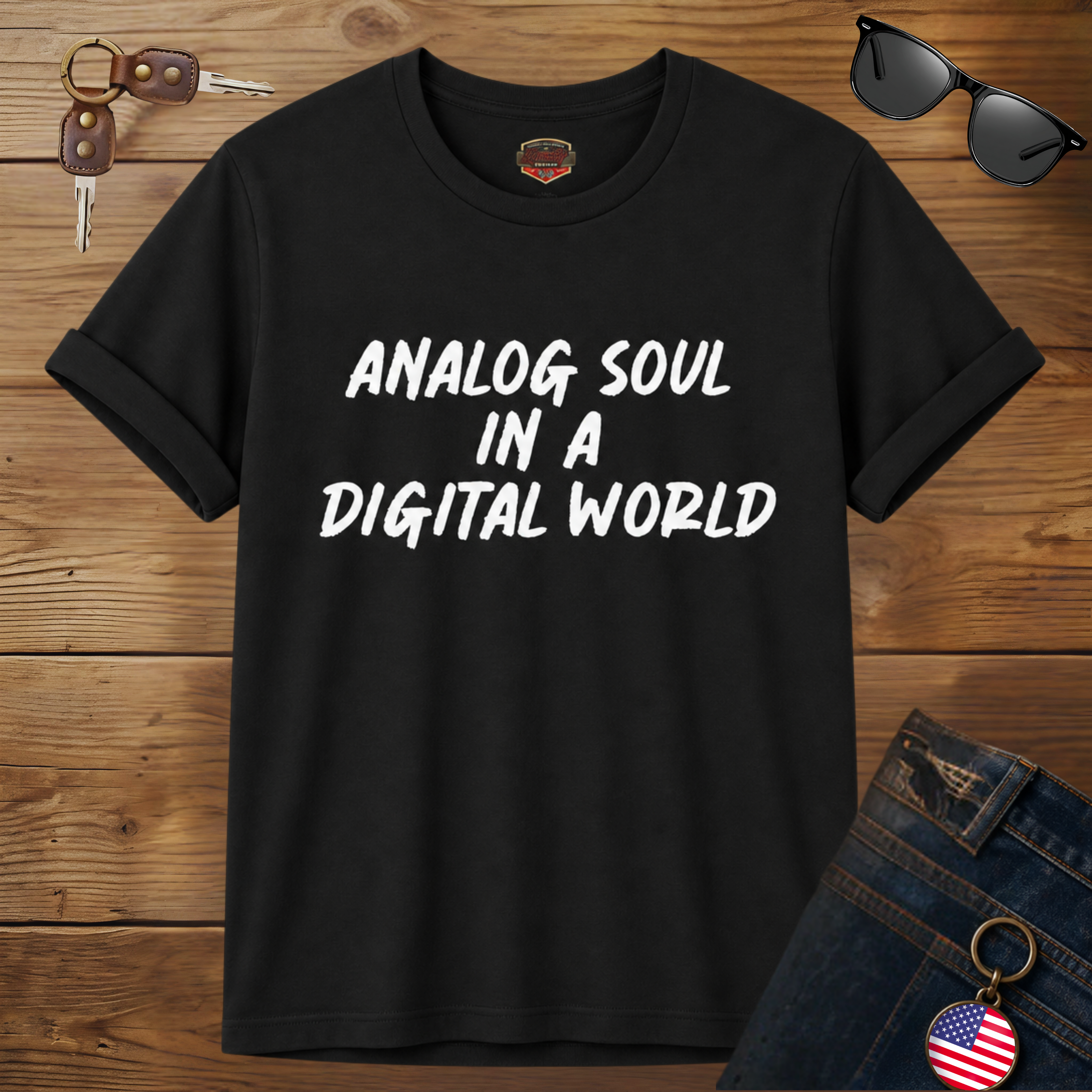 Analog Soul in a Digital World T-Shirt - Vintage Lifestyle Tee