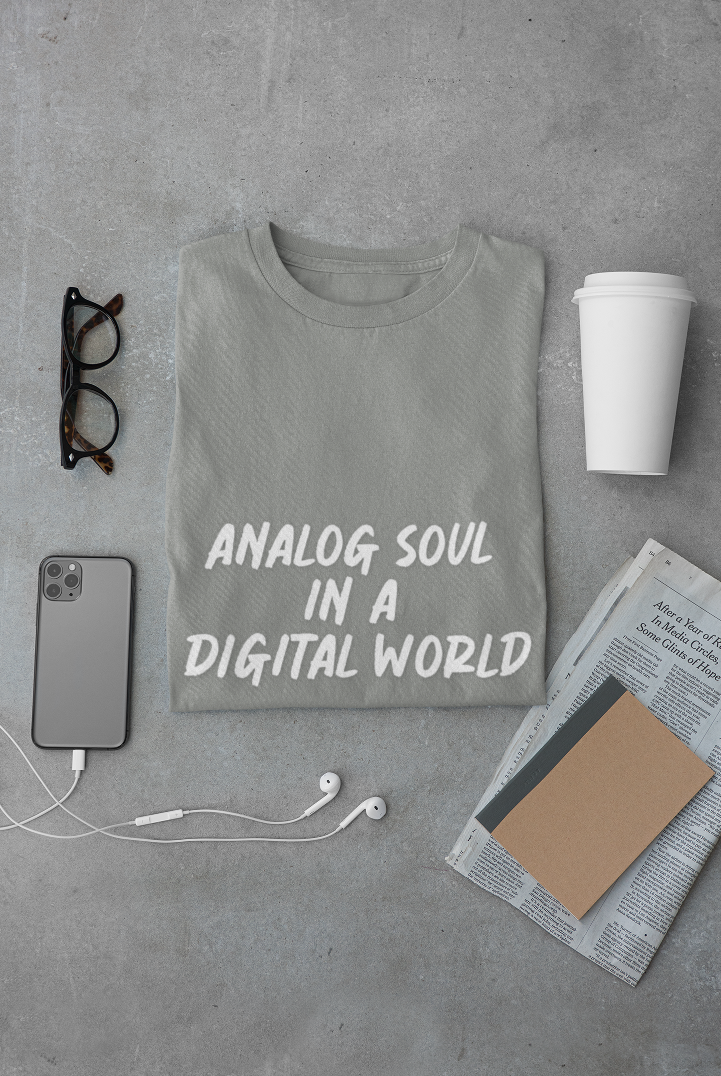 Analog Soul in a Digital World T-Shirt - Vintage Lifestyle Tee