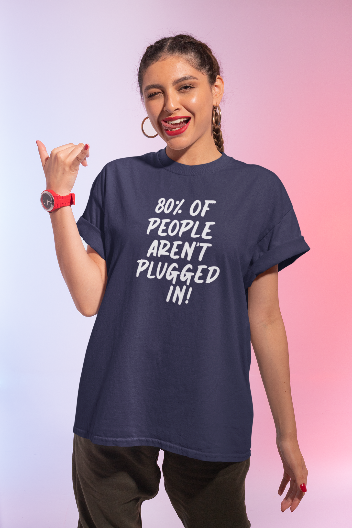80% of People Aren’t Plugged In T-Shirt – Car Humor Tee