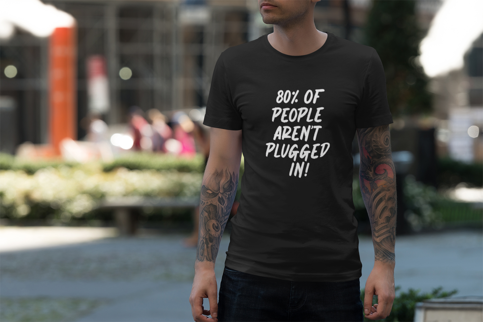 80% of People Aren’t Plugged In T-Shirt – Car Humor Tee