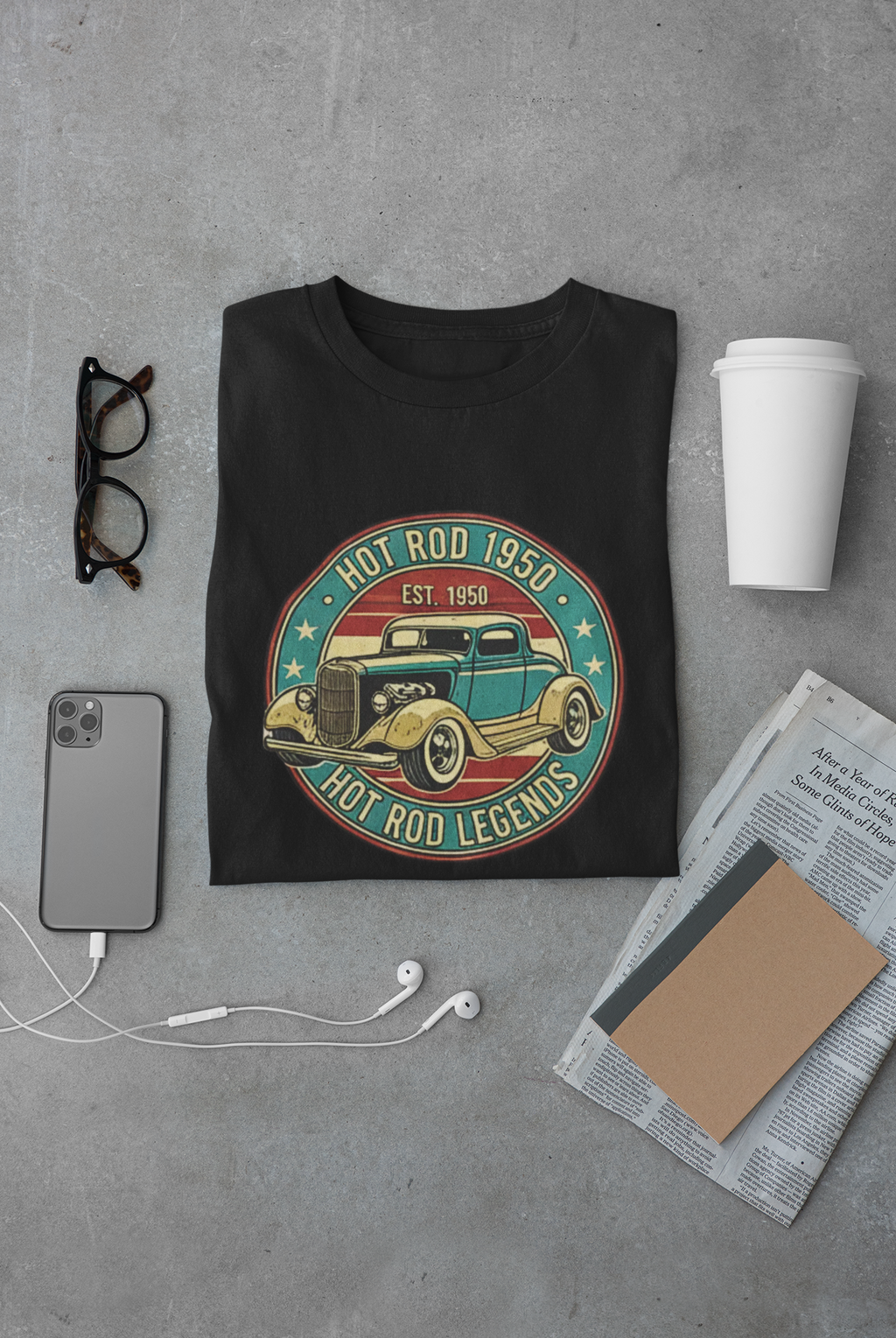 Hot Rod 1950 T-Shirt – Vintage Classic Car Graphic Tee