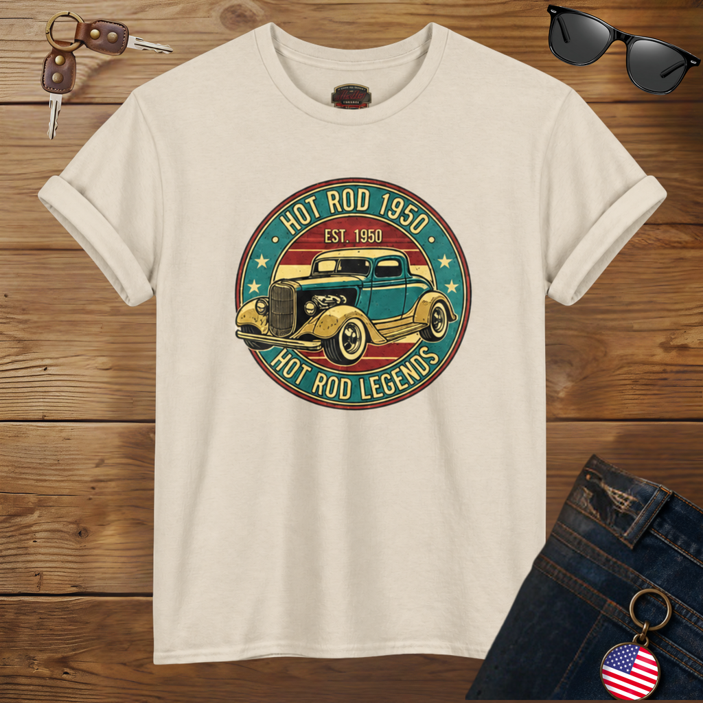 Hot Rod 1950 T-Shirt – Vintage Classic Car Graphic Tee