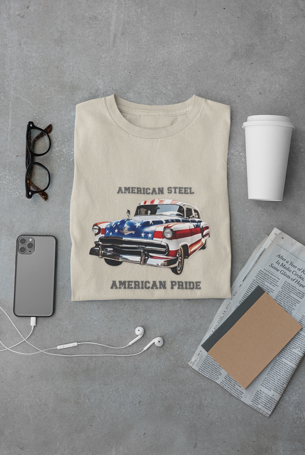 American Steel T-Shirt – Vintage Classic Car Graphic Tee
