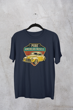 Yellow Hot Rod Shield Tee | Vintage Coupe Graphic Shirt