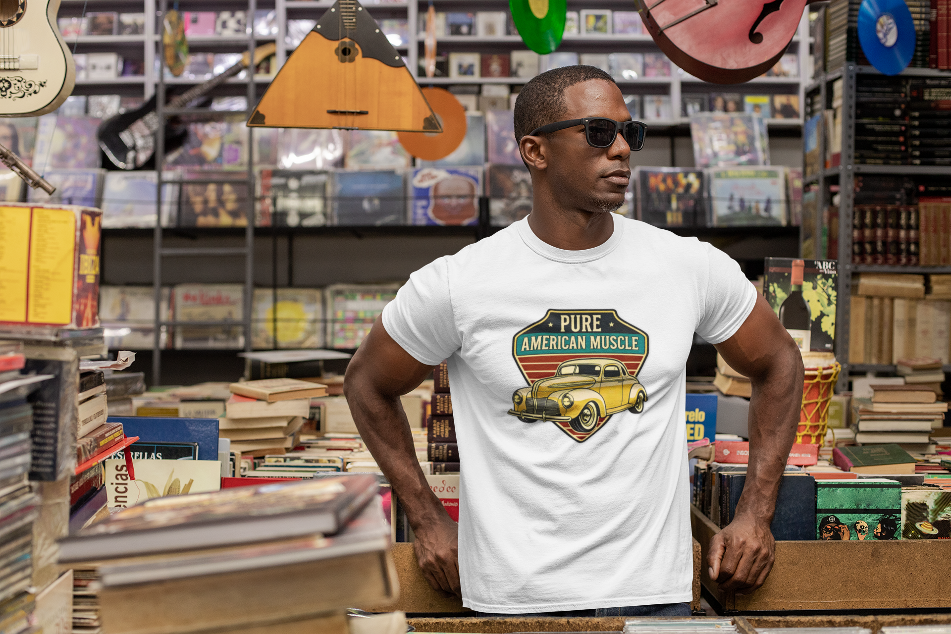 Yellow Hot Rod Shield Tee | Vintage Coupe Graphic Shirt