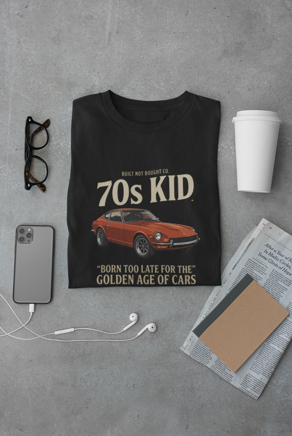 70s Kid Classic Car Tee – Born Too Late for the Golden Age