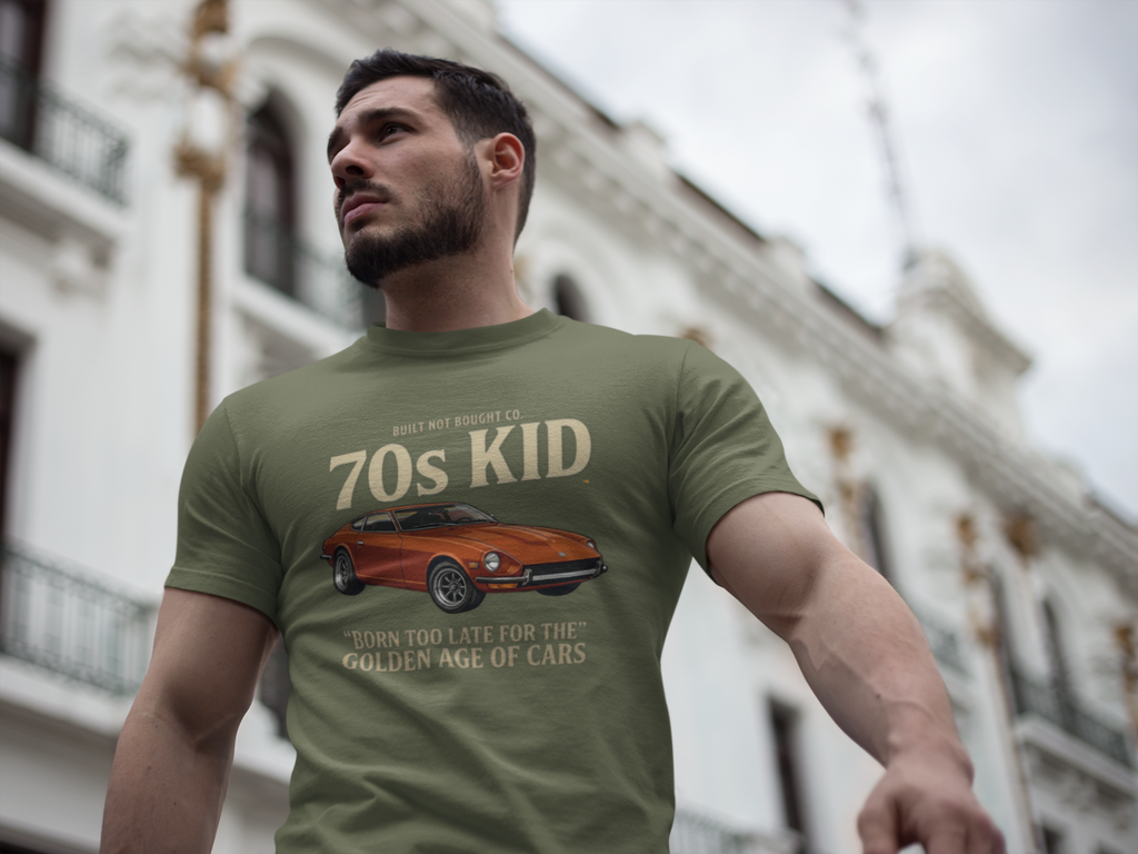 70s Kid Classic Car Tee – Born Too Late for the Golden Age