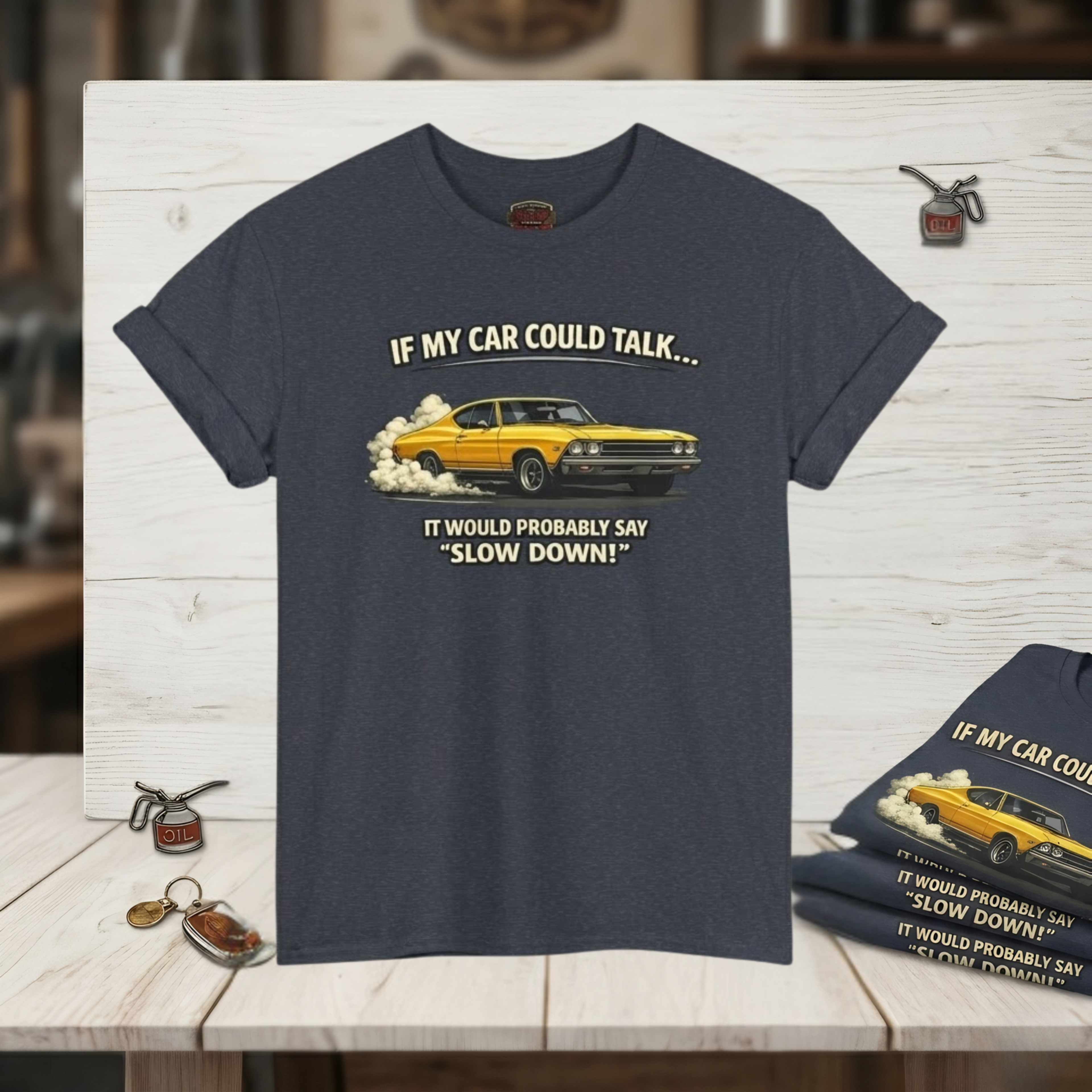 Classic Car Humor T-Shirt – Slow Down Vintage Tee