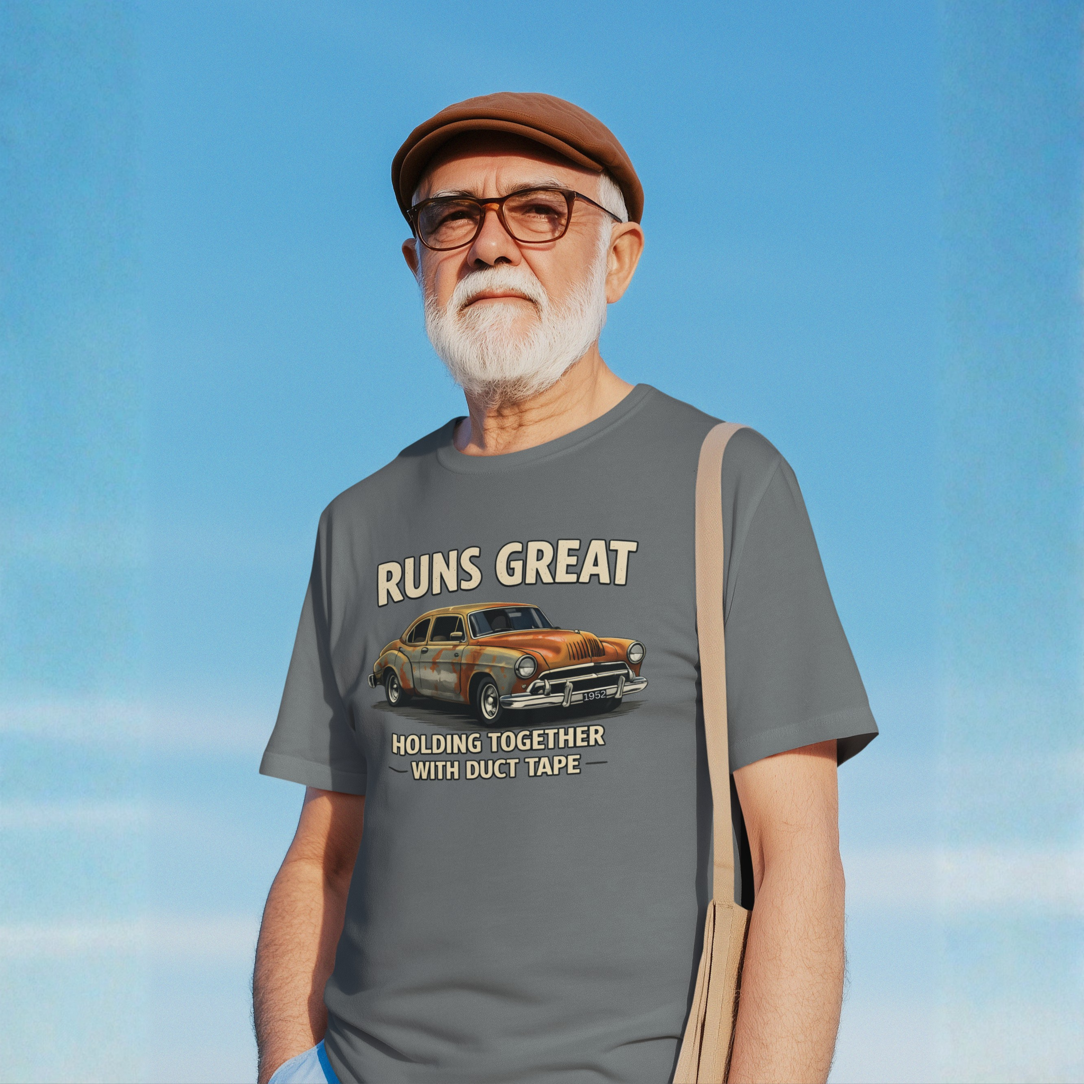 Vintage Car 'Runs Great' Tee | Classic Hot Rod Graphic Shirt