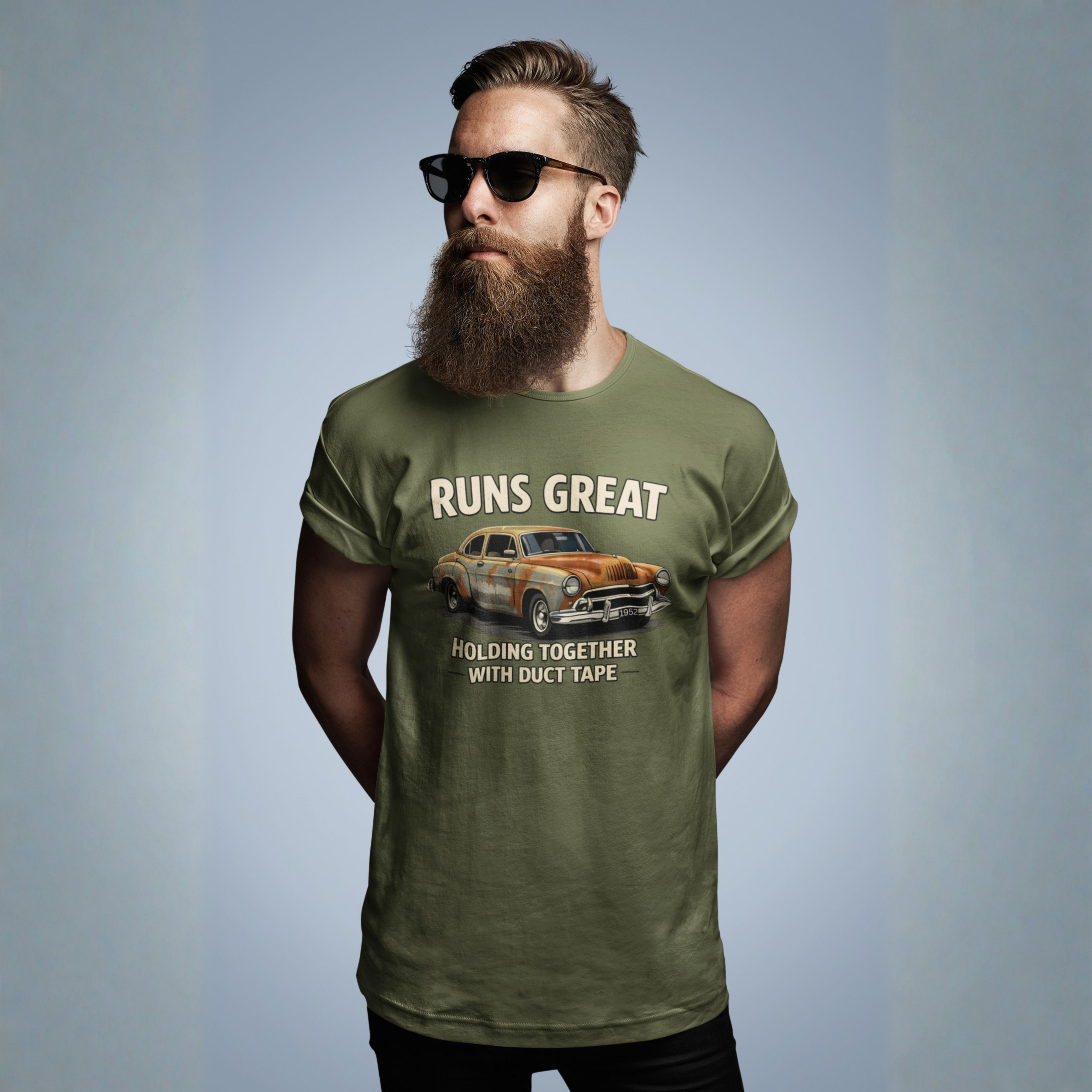 Vintage Car 'Runs Great' Tee | Classic Hot Rod Graphic Shirt