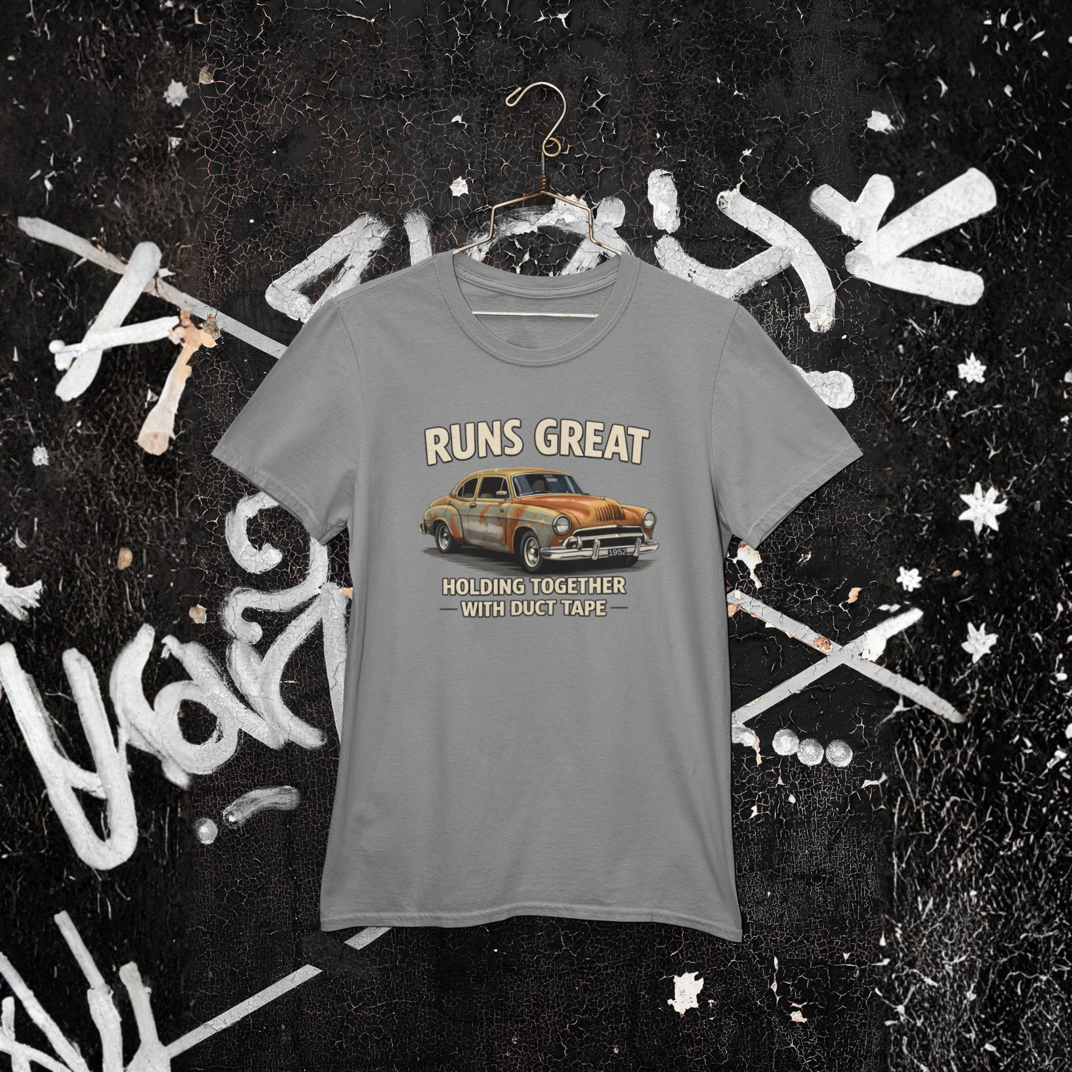 Vintage Car 'Runs Great' Tee | Classic Hot Rod Graphic Shirt