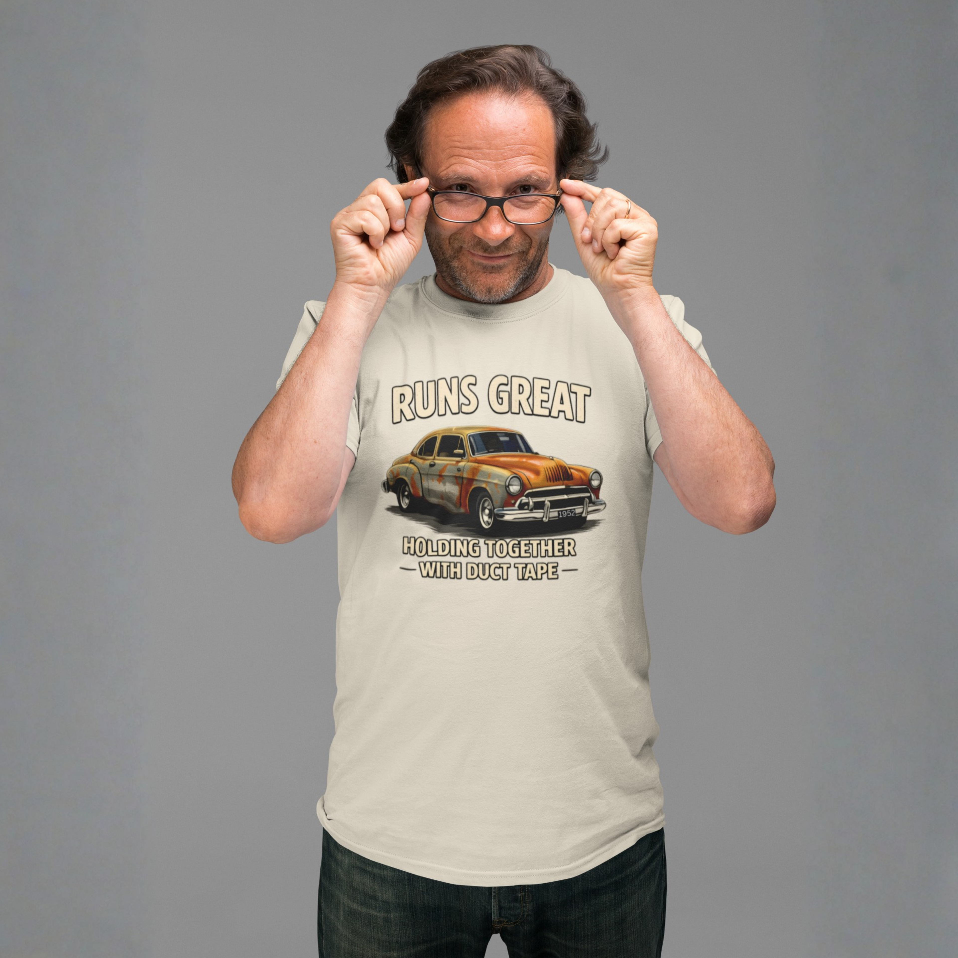 Vintage Car 'Runs Great' Tee | Classic Hot Rod Graphic Shirt