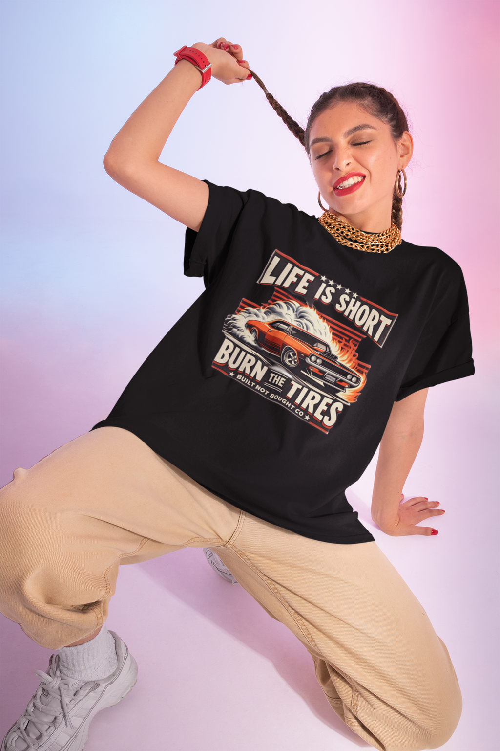 Vintage Muscle Car T-Shirt – Burn the Tires Tee