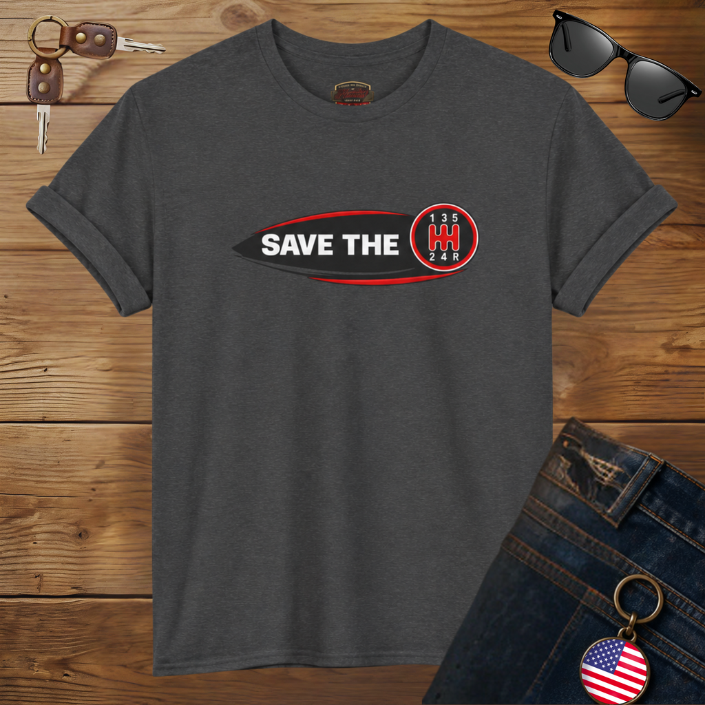 Save the Manual T-Shirt – Retro Shift Pattern Tee