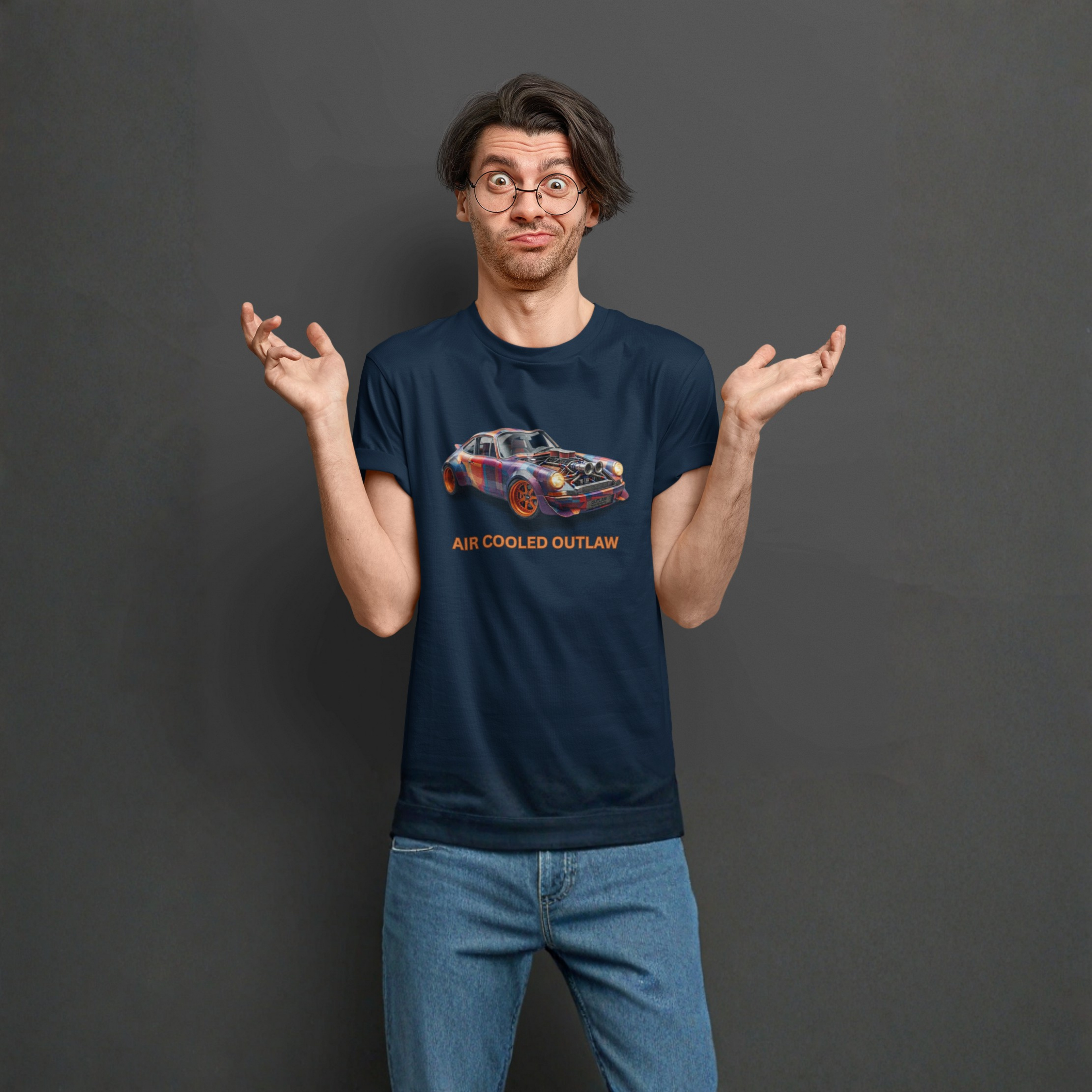 Air Cooled Outlaw T-Shirt - Classic Car Graphic Tee