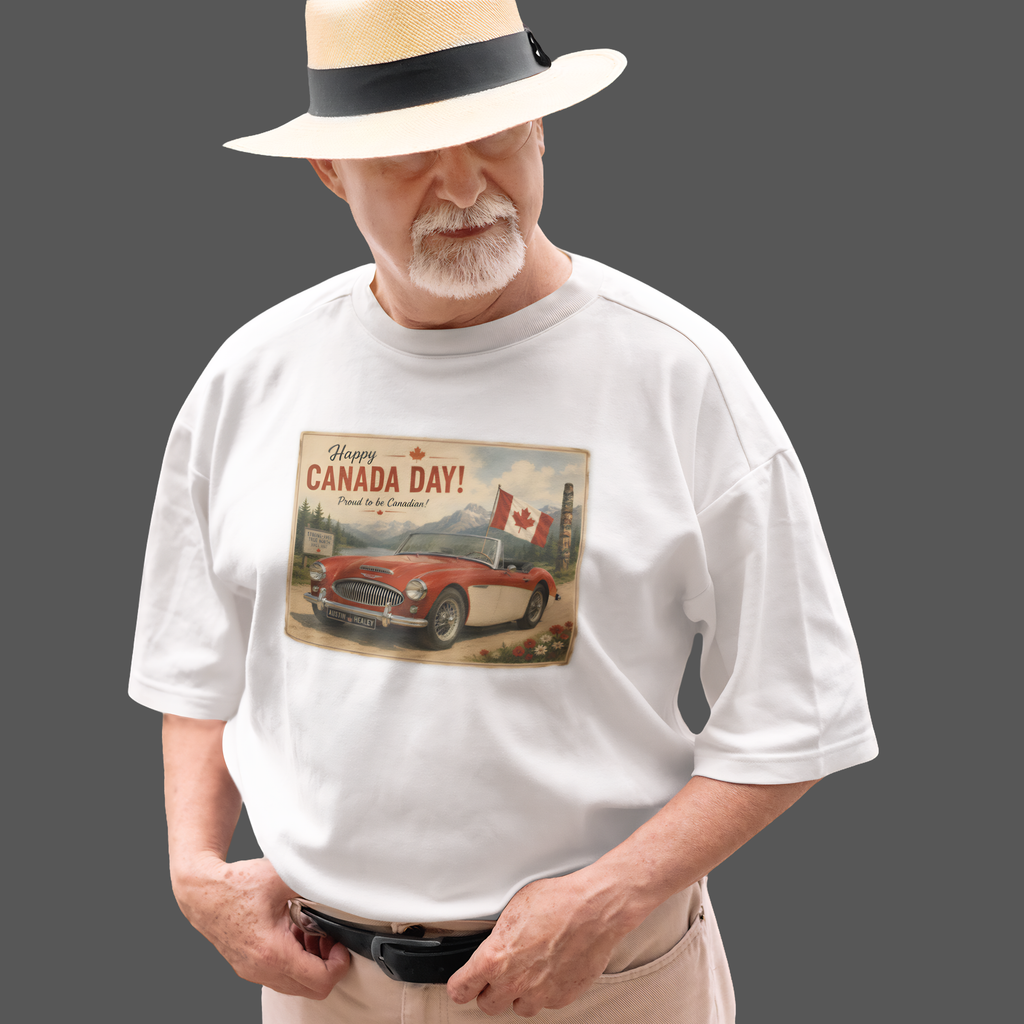 Happy Canada Day Classic Roadster T-Shirt – Vintage British Sports Car Tee