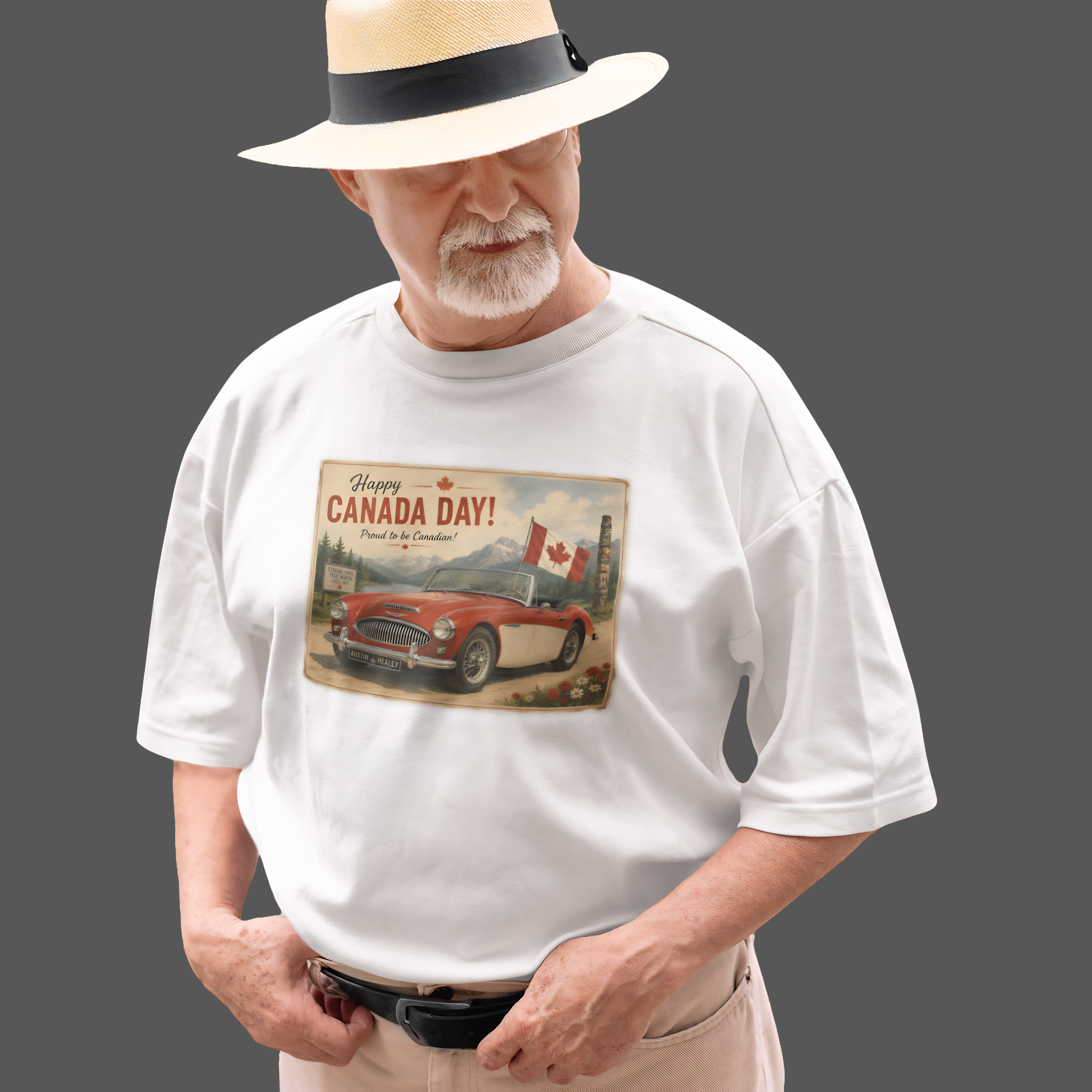 Happy Canada Day Classic Roadster T-Shirt – Vintage British Sports Car Tee