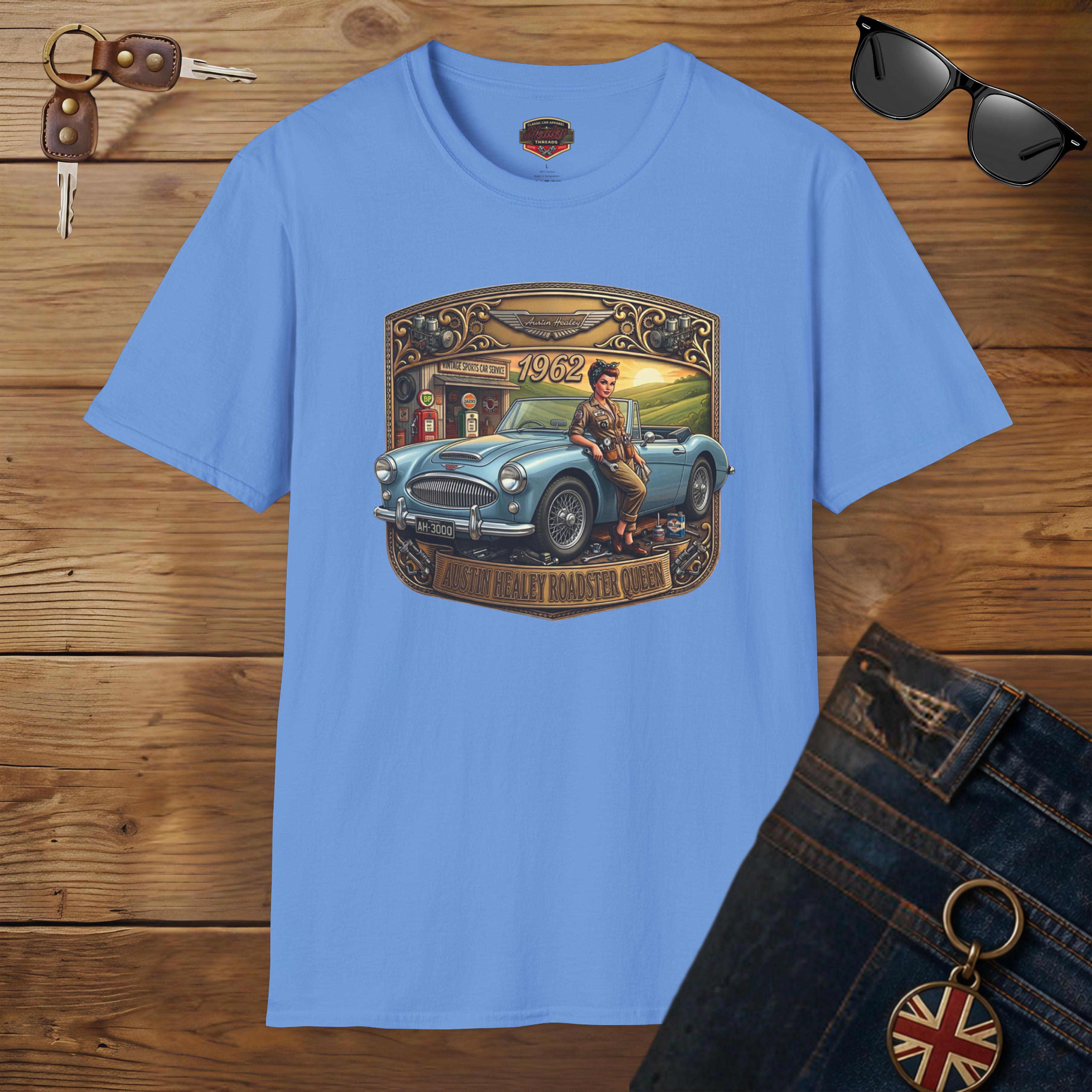 Vintage British Roadster T-Shirt - Classic Sports Car Tee
