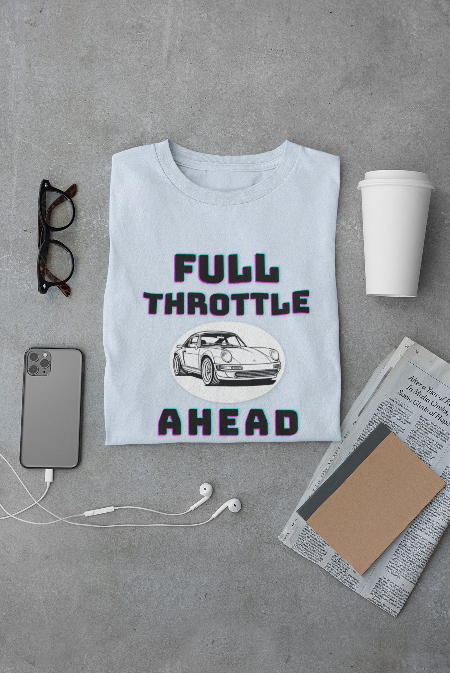 Full Throttle Ahead Tee | Vintage Sports Car Graphic T-Shirt