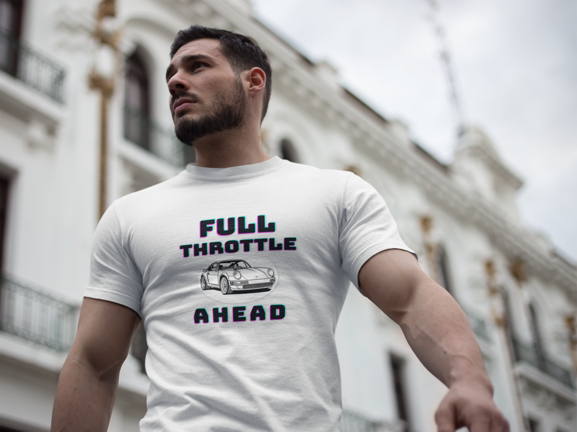 Full Throttle Ahead Tee | Vintage Sports Car Graphic T-Shirt