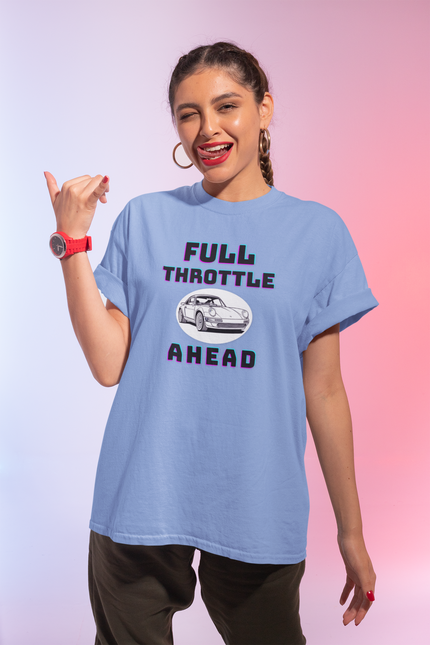 Full Throttle Ahead Tee | Vintage Sports Car Graphic T-Shirt